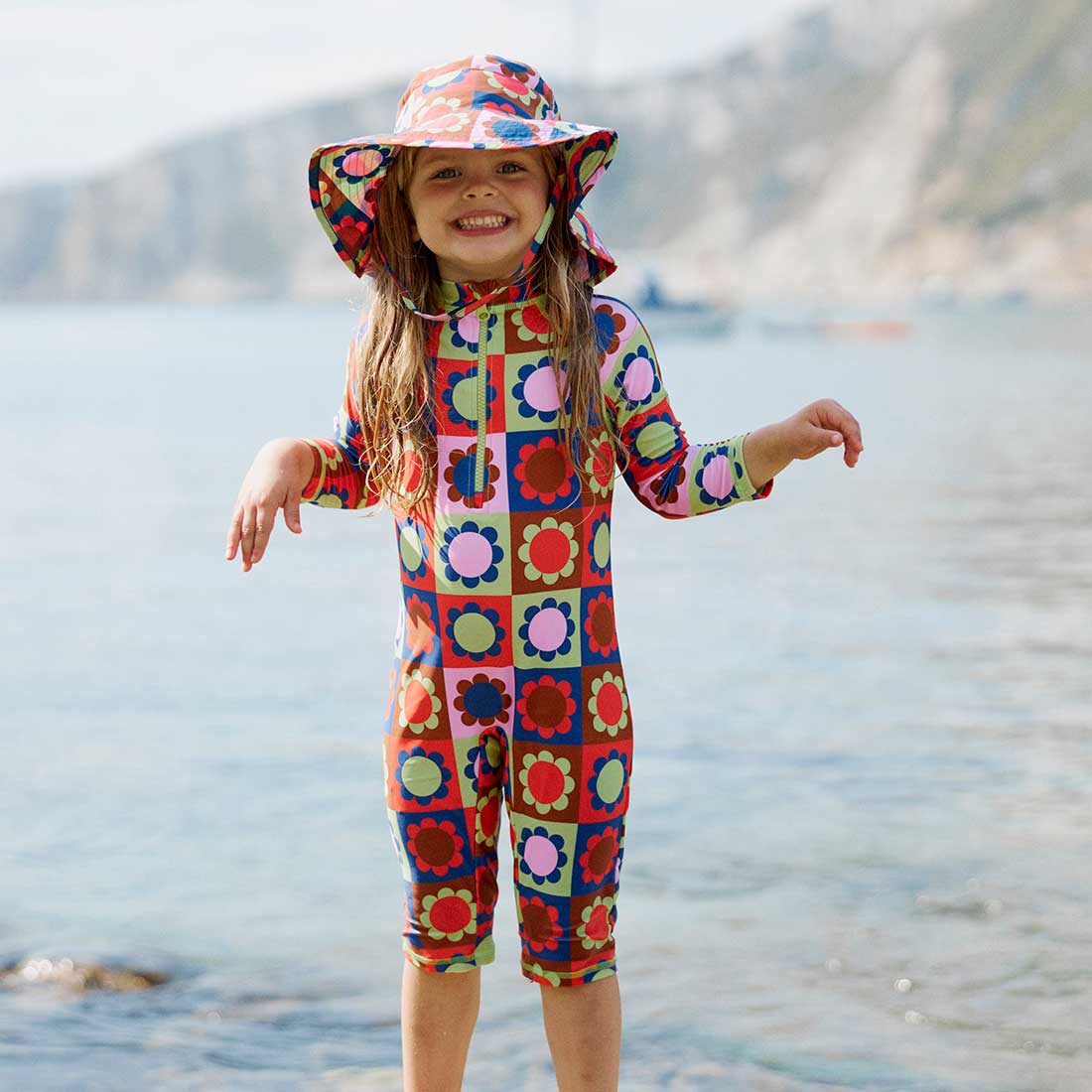 Uv Protective Surf Suit Multi Floral - 3-4 Yrs / Multi