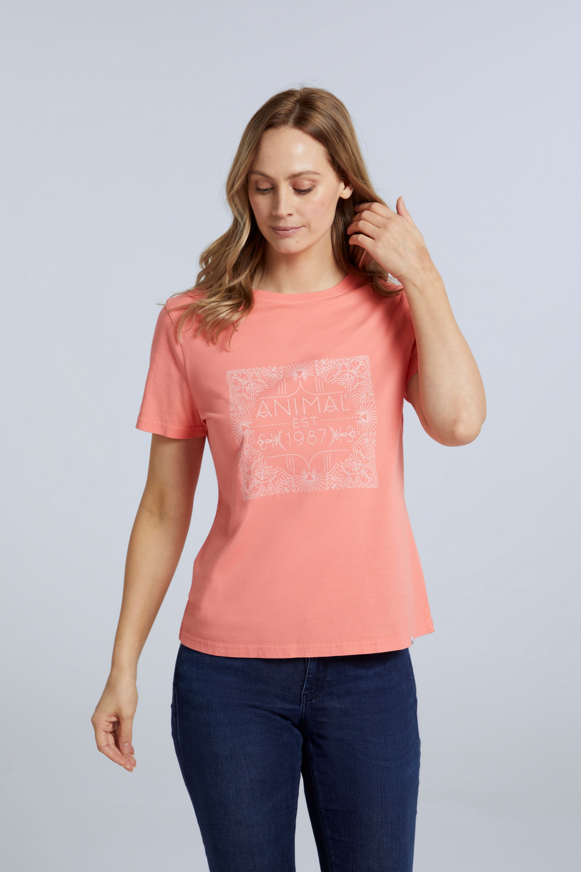 Carina Womens Organic Graphic T-shirt - Pink