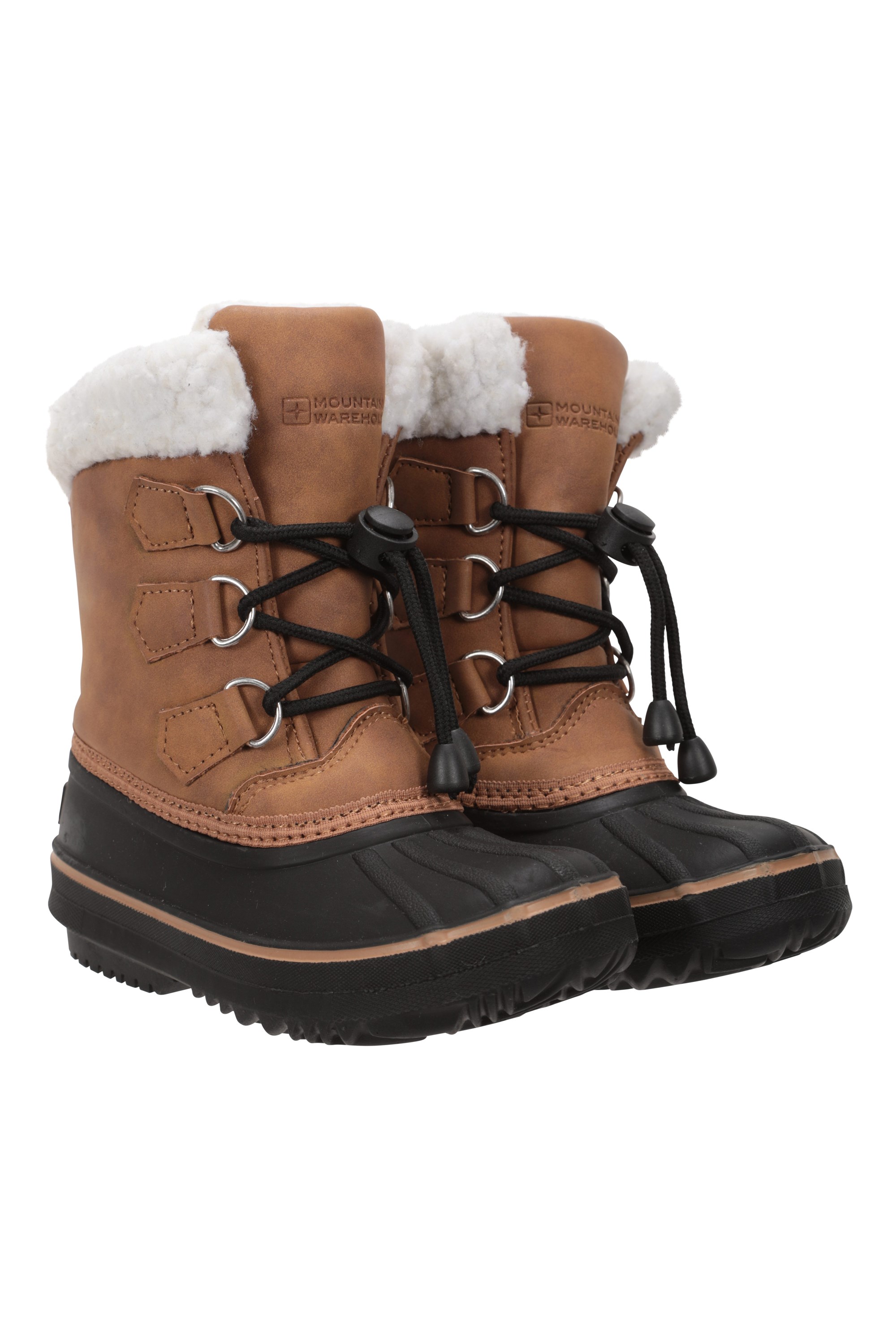 Casual Toddler Adaptive Lace-up Snow Boots - Brown