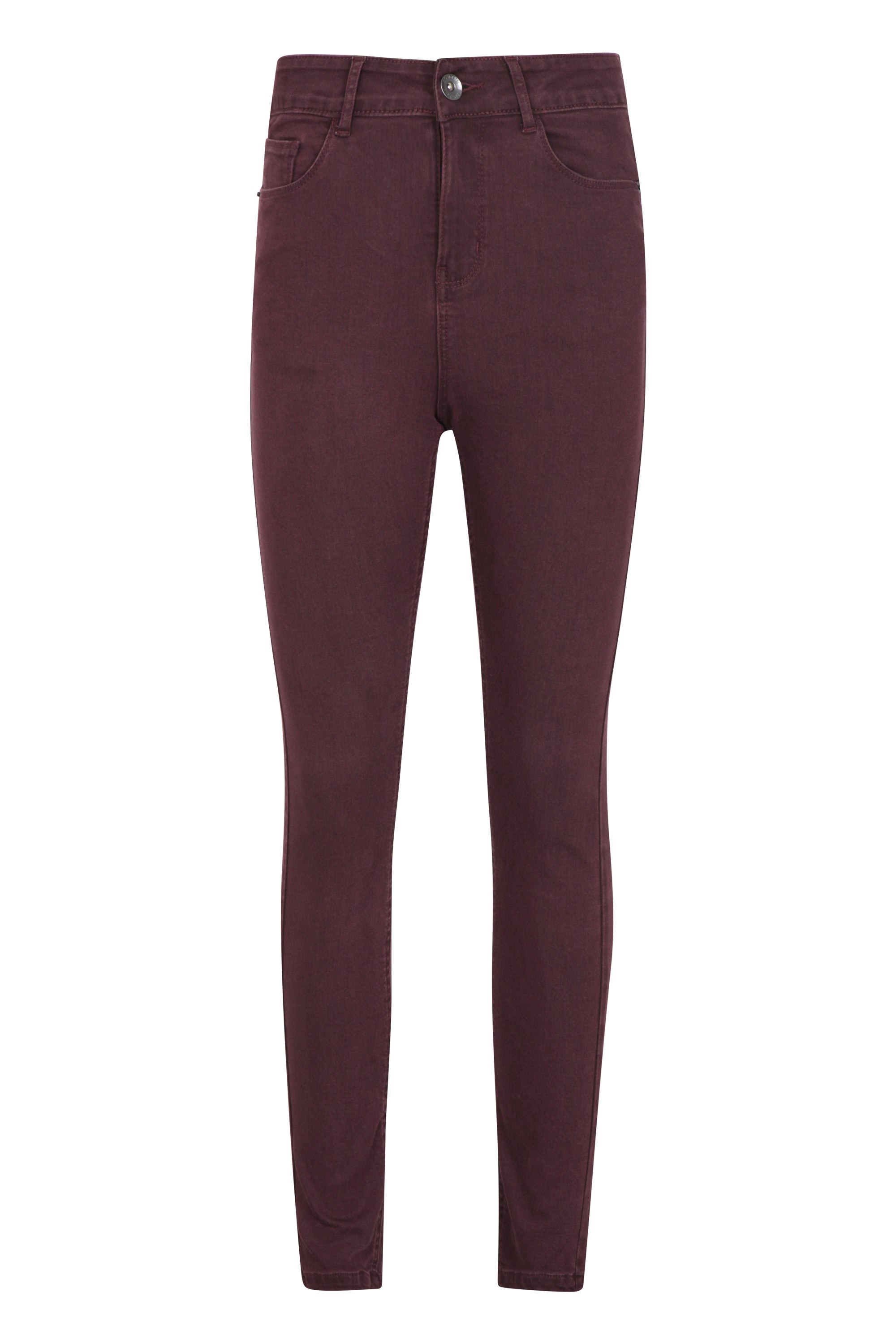 Casual Womens Stretch Trousers - Burgundy