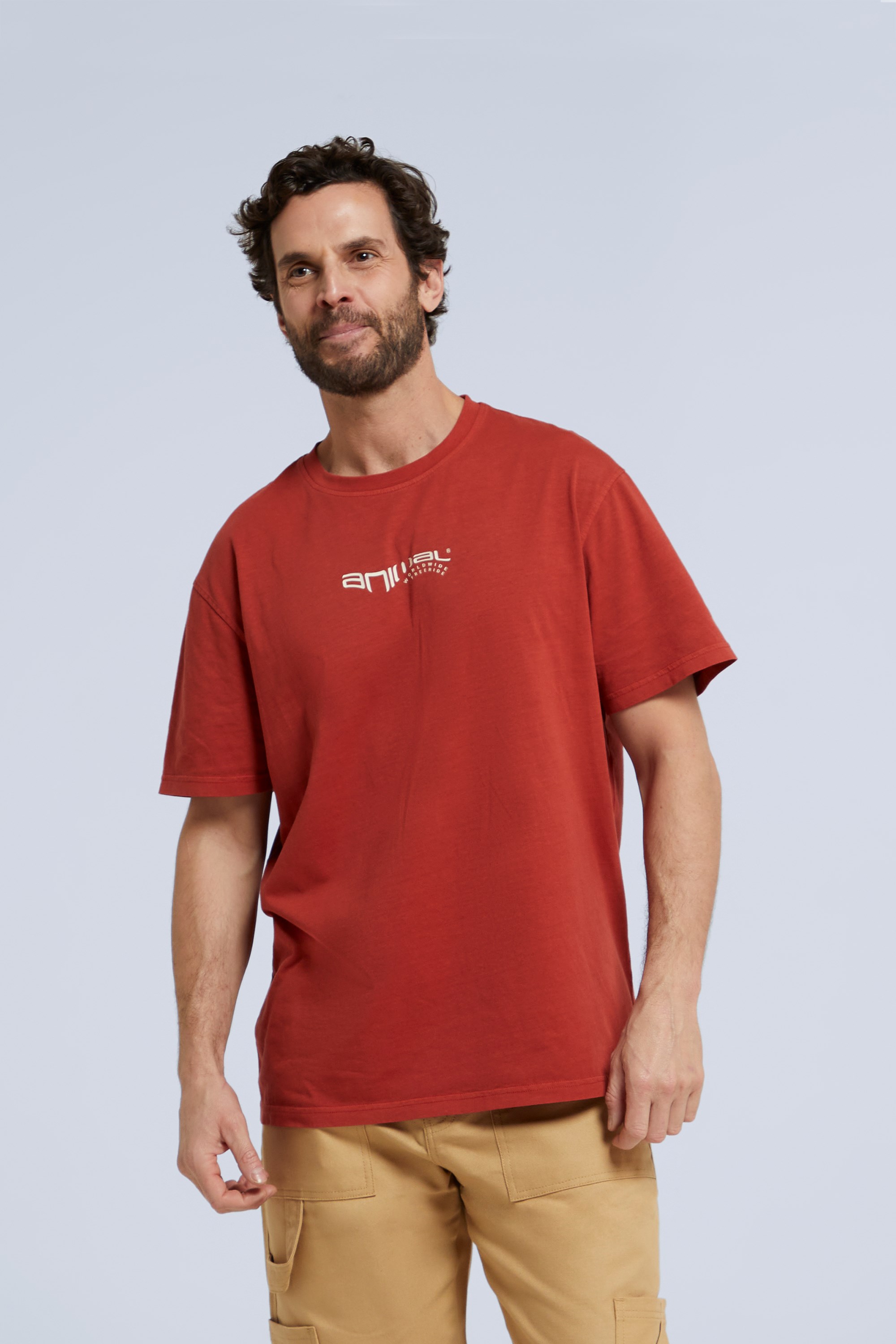 Chase Mens Summer Organic Relaxed T-shirt - Red