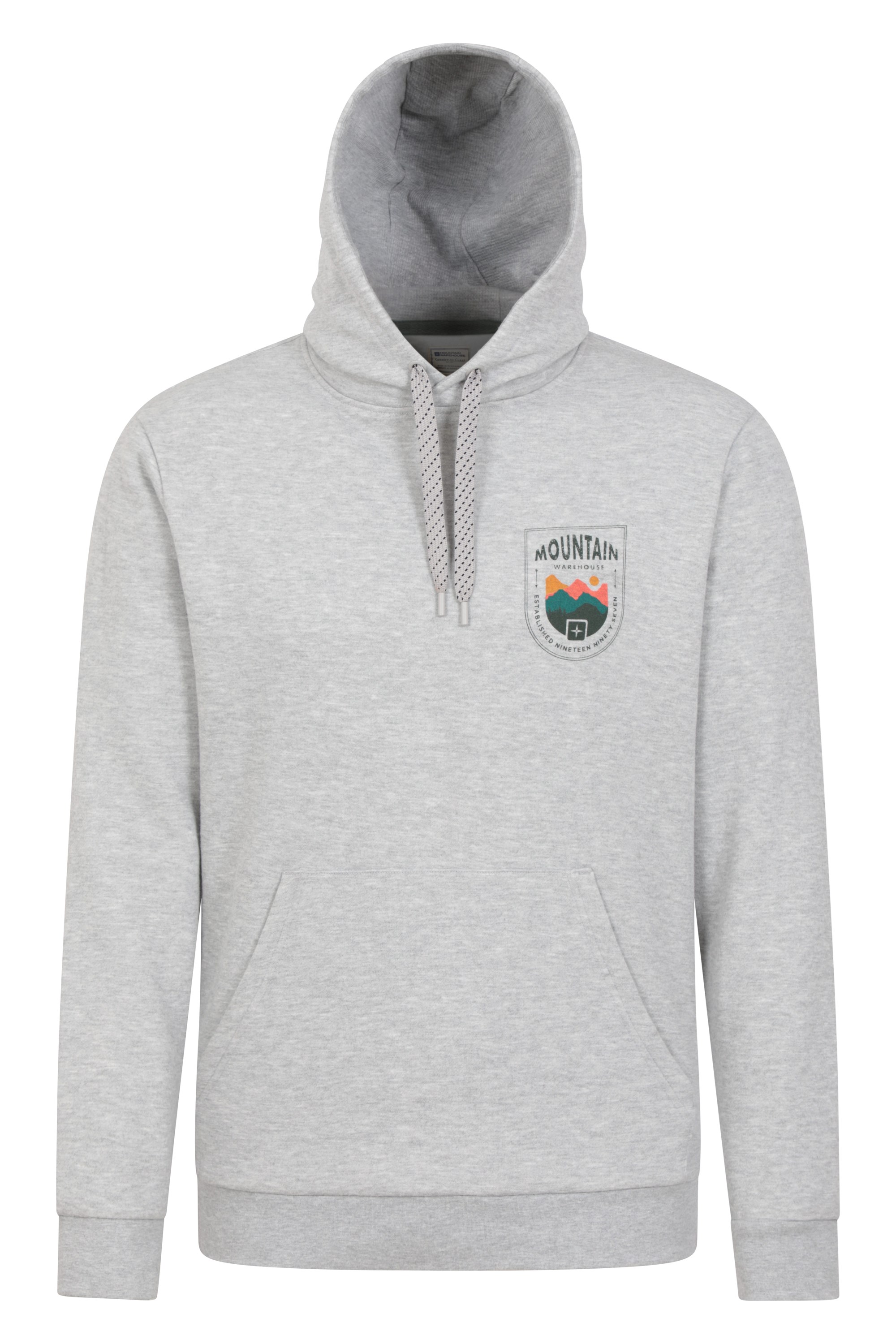 Crest Mountain Mens Graphic Hoodie - Grey