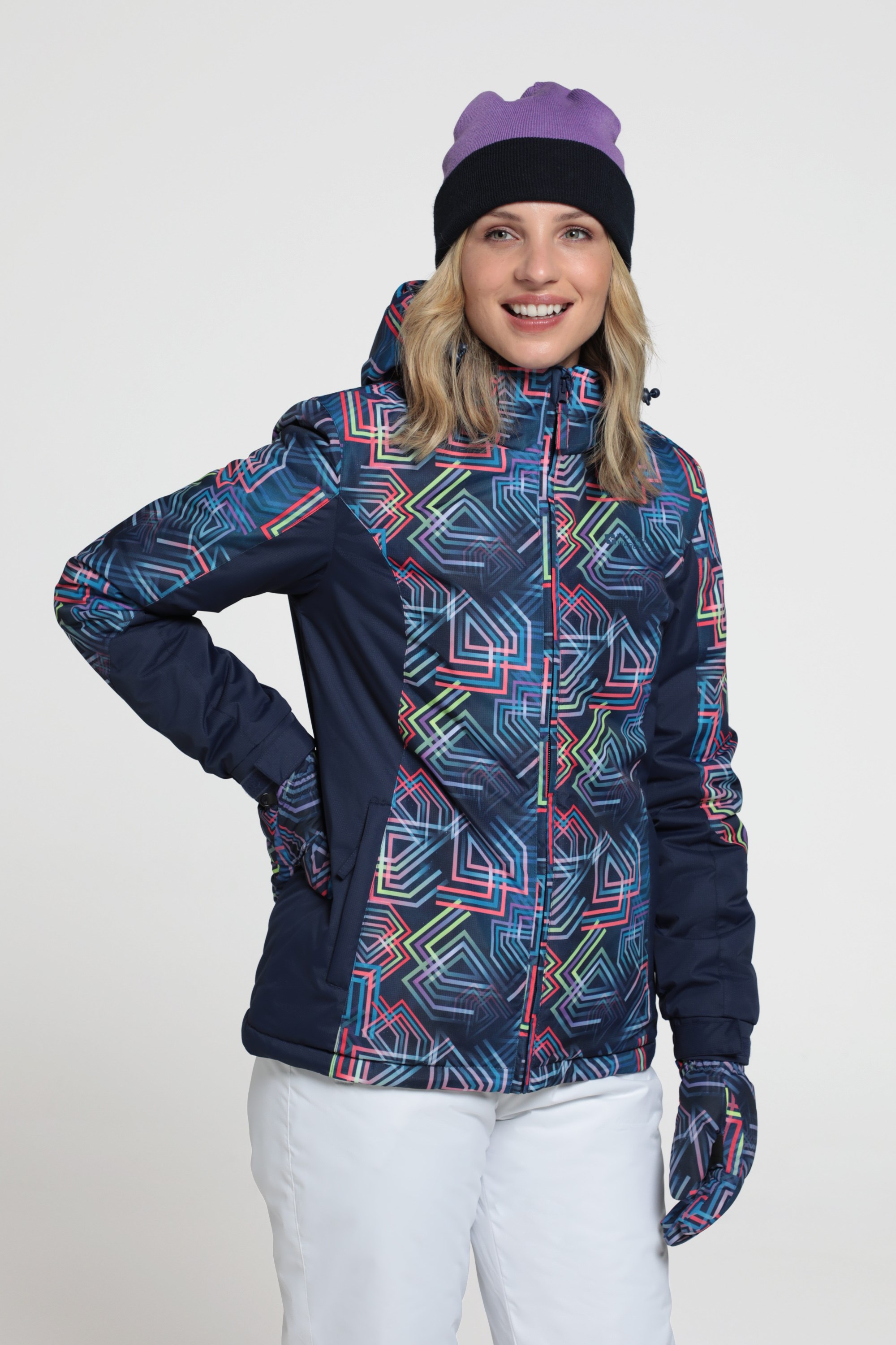 Dawn Womens Printed Ski Jacket - Blue
