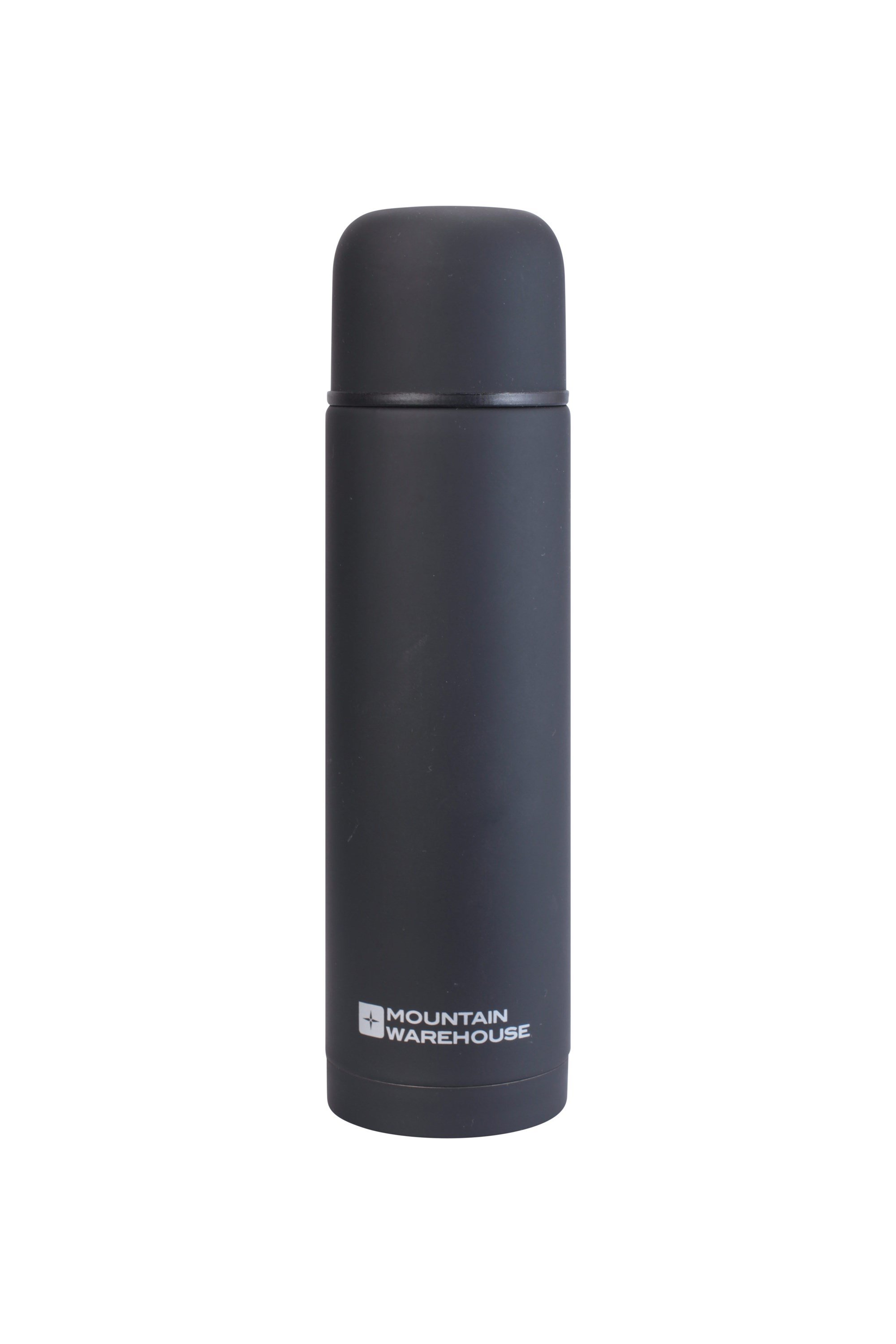 Double Walled Rubber Finish Flask - 500ml - Black