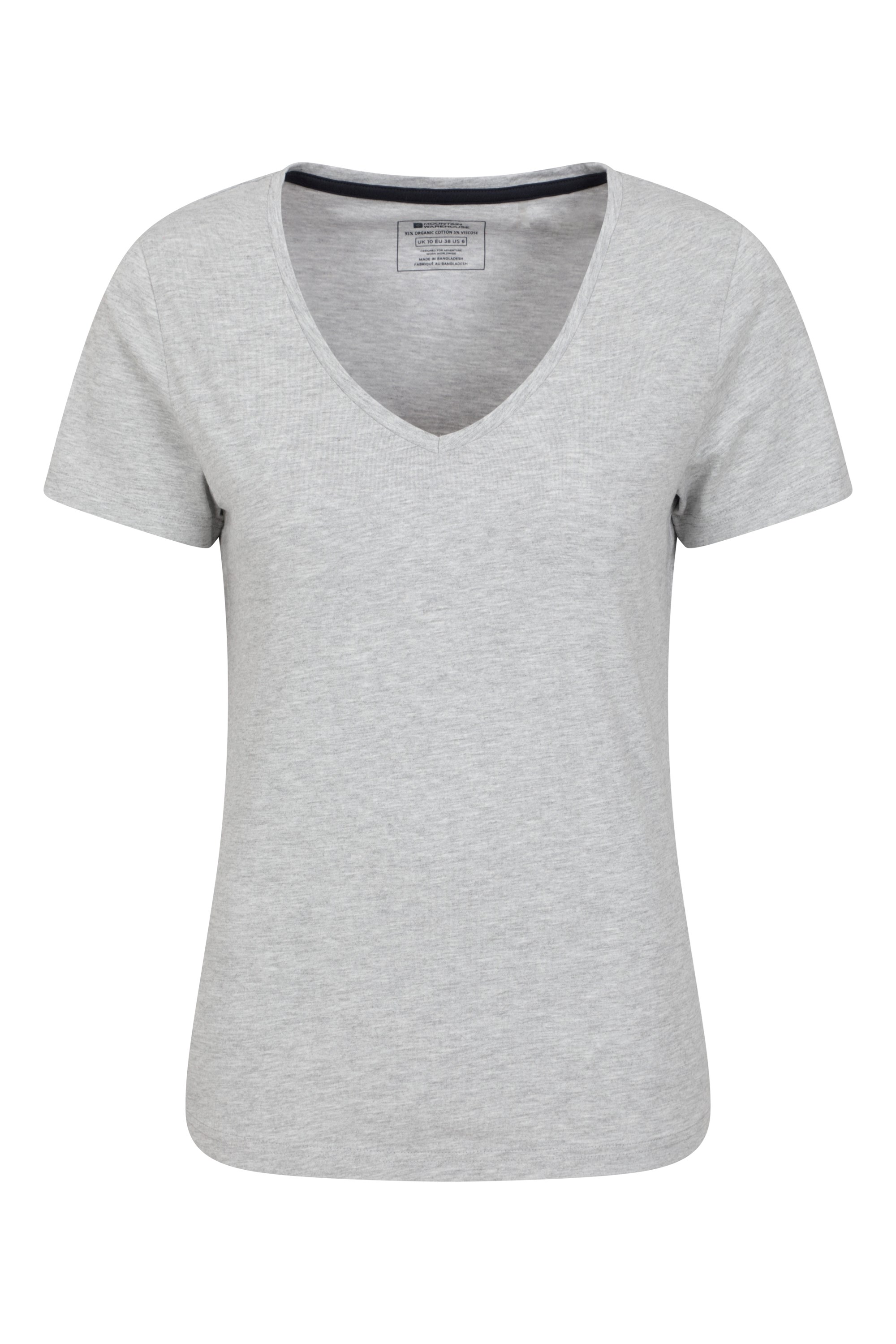 Eden Womens Organic V-neck T-shirt - Grey