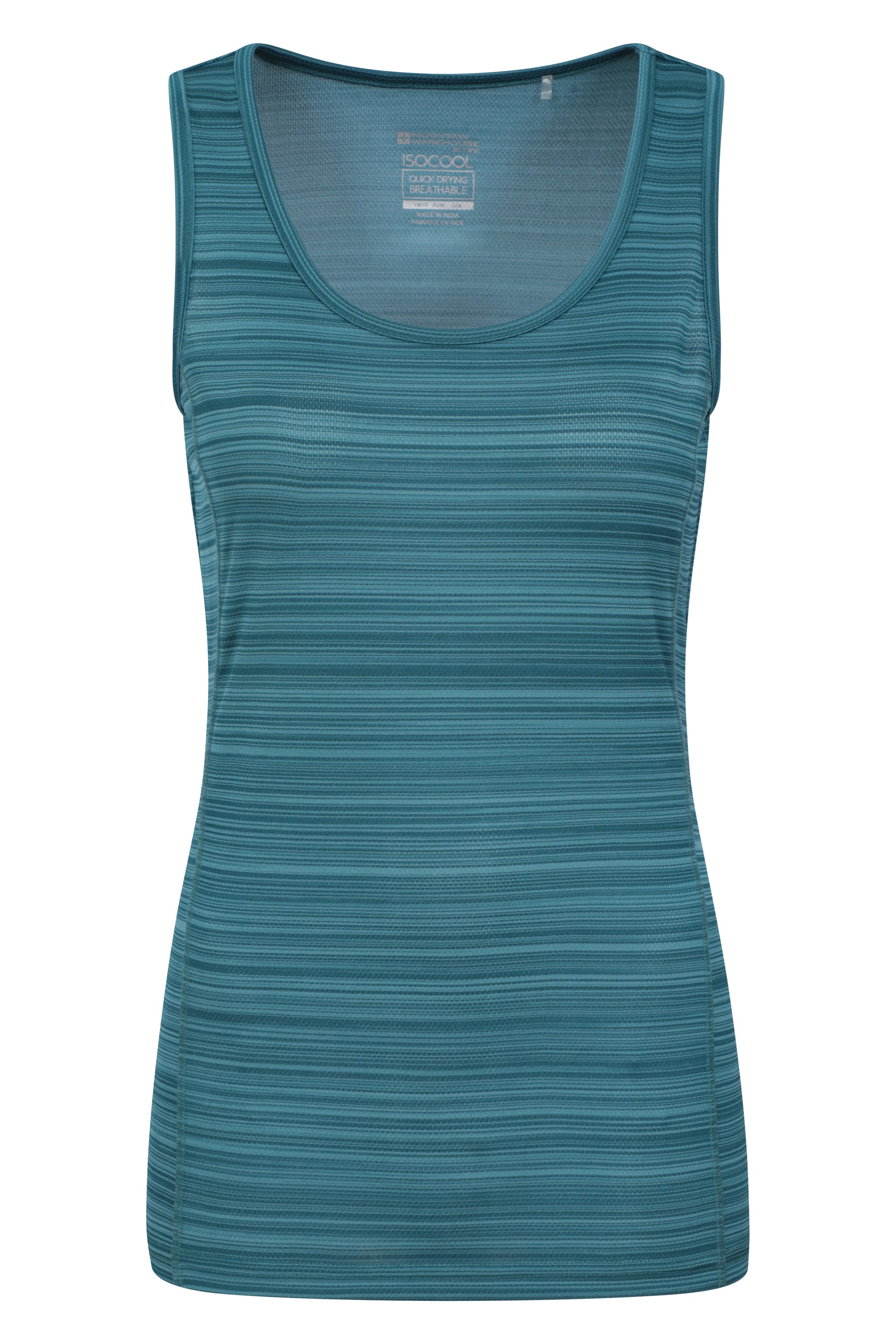Endurance Striped Womens Vest - Turquoise