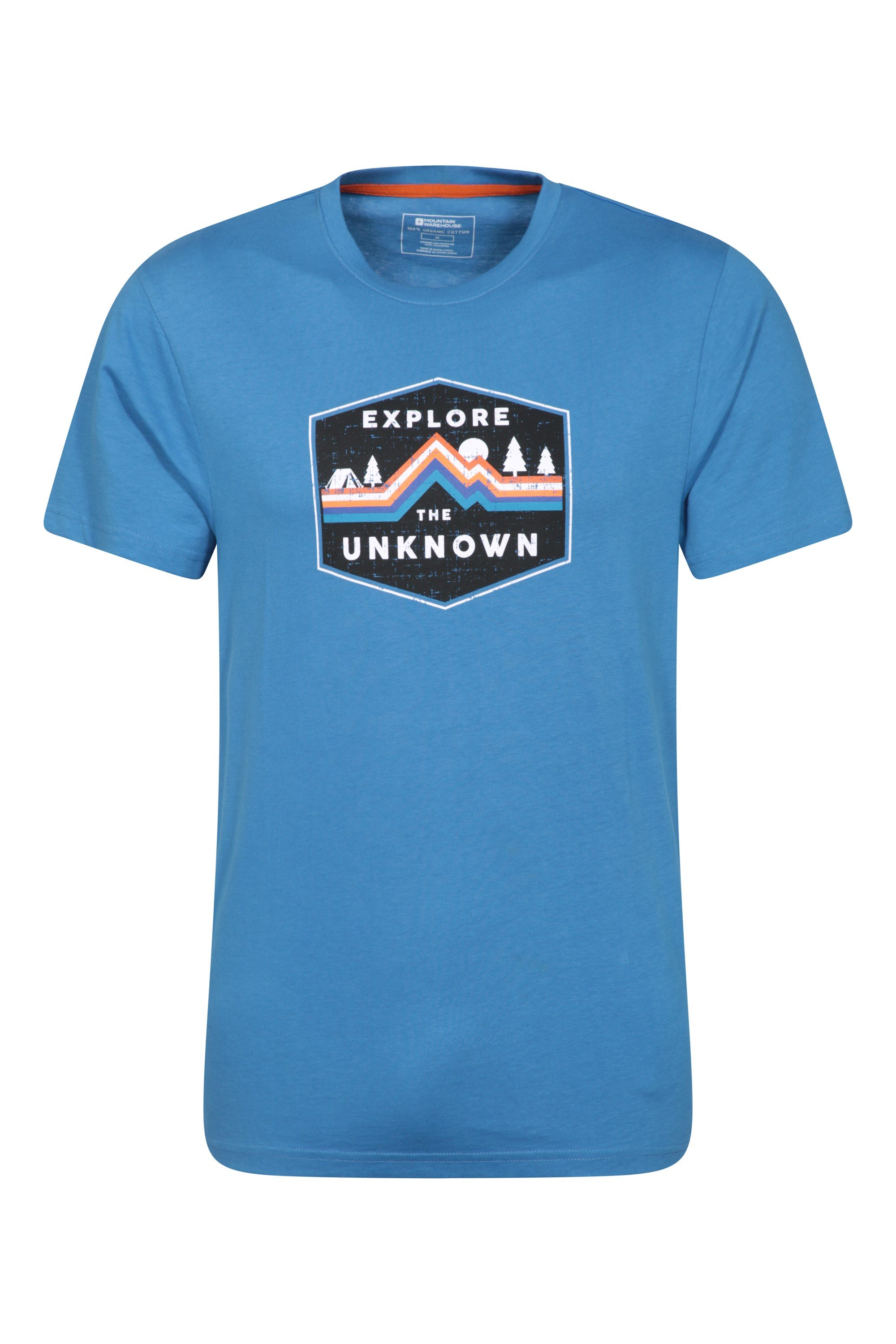 Explore The Unknown Mens Organic Cotton T-shirt - Blue