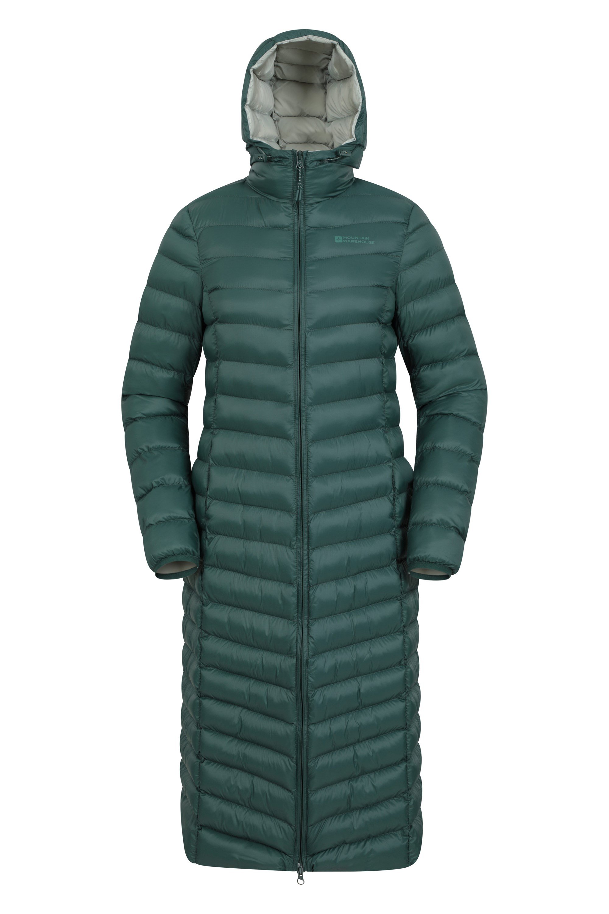 Florence Womens Extra Long Padded Jacket - Green