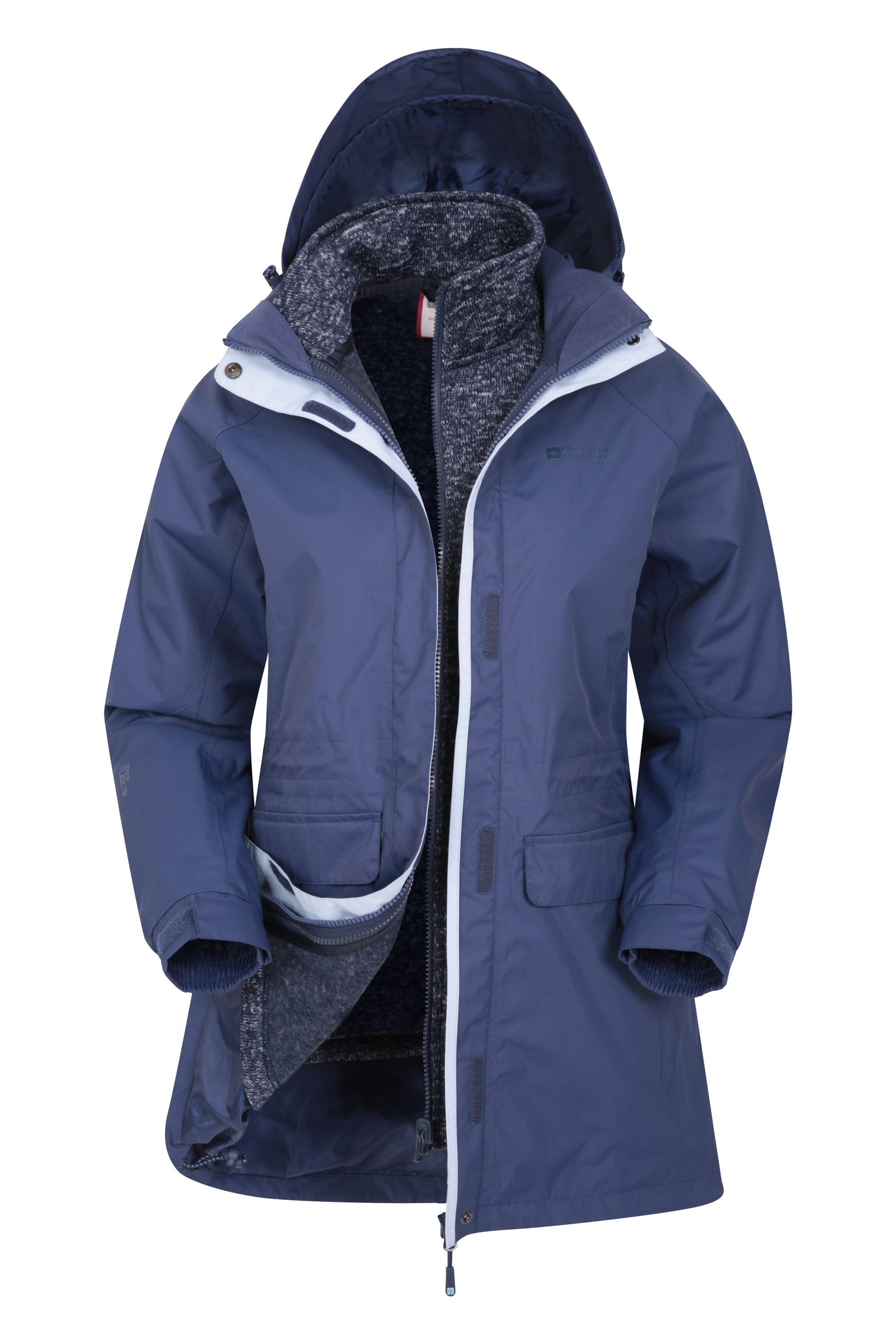Glacial Extreme Long 3-in-1 Womens Jacket - Navy