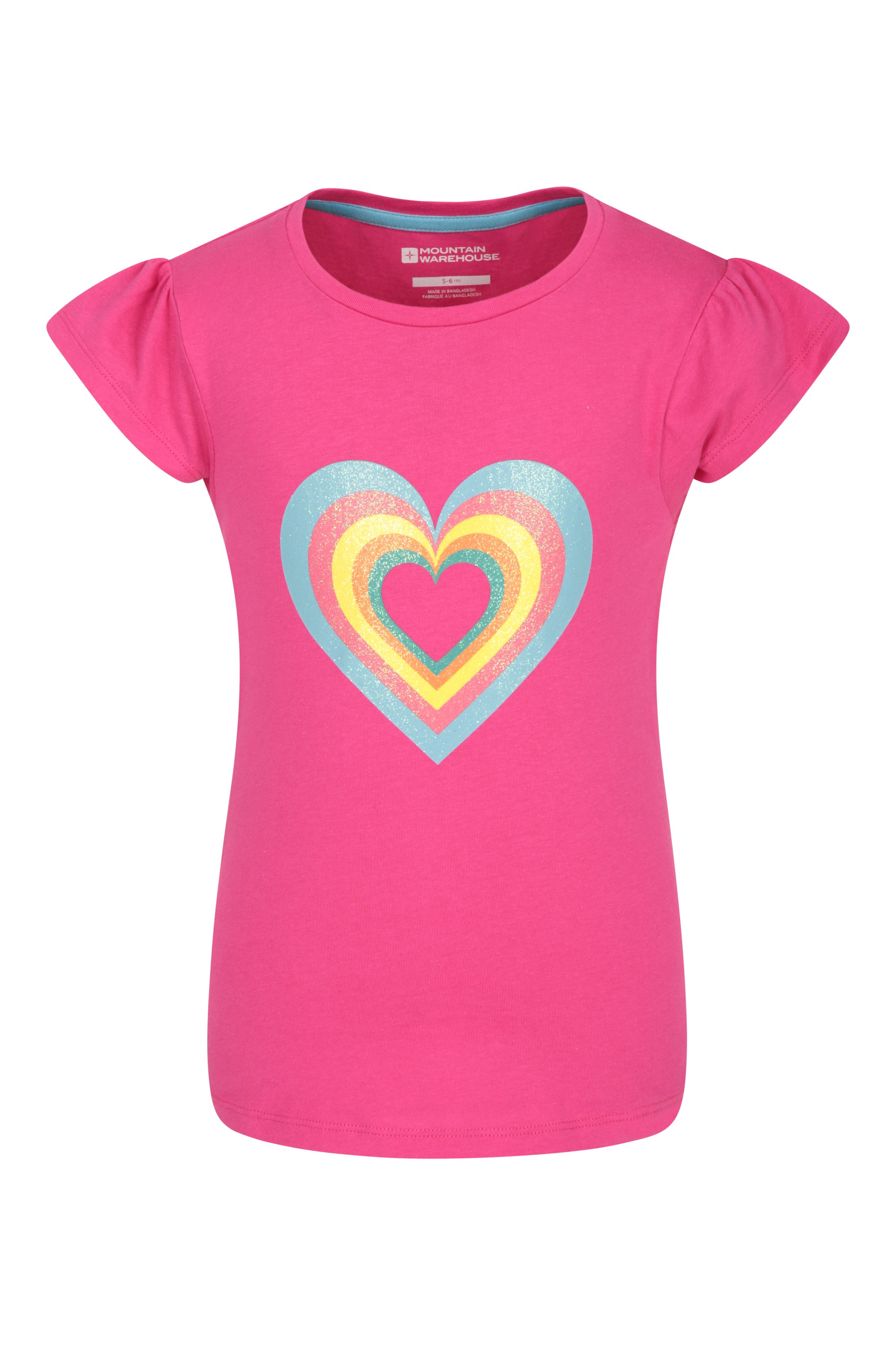 Glitter Hearts Kids T-shirt - Pink