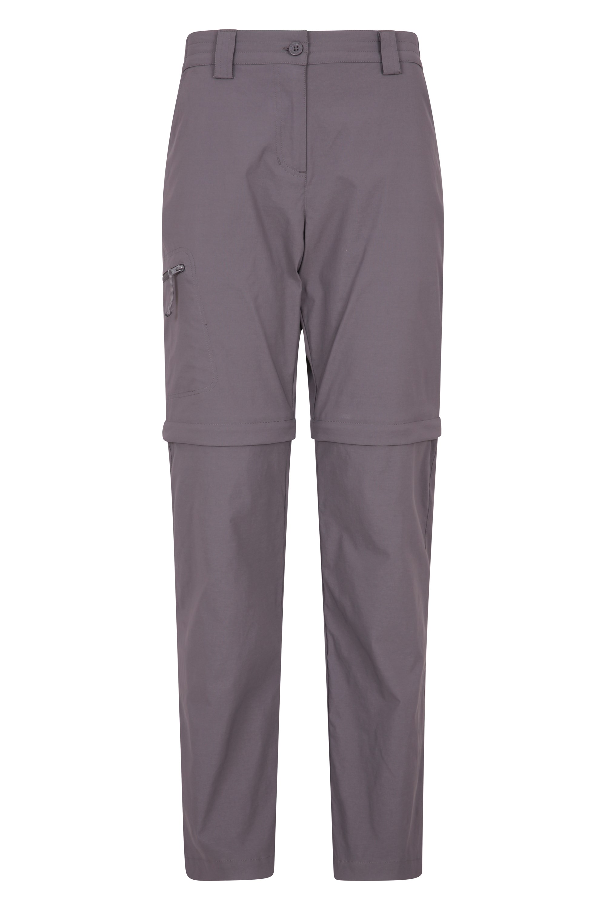 Hiker Stretch Womens Zip-off Trousers - Short Length - Grey