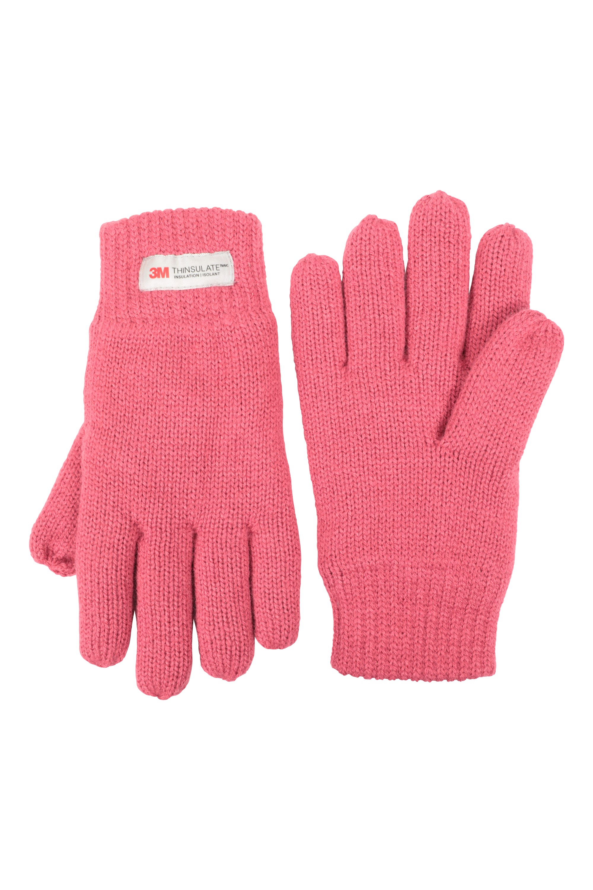 Kids Knitted Thinsulate Thermal Gloves - Pink