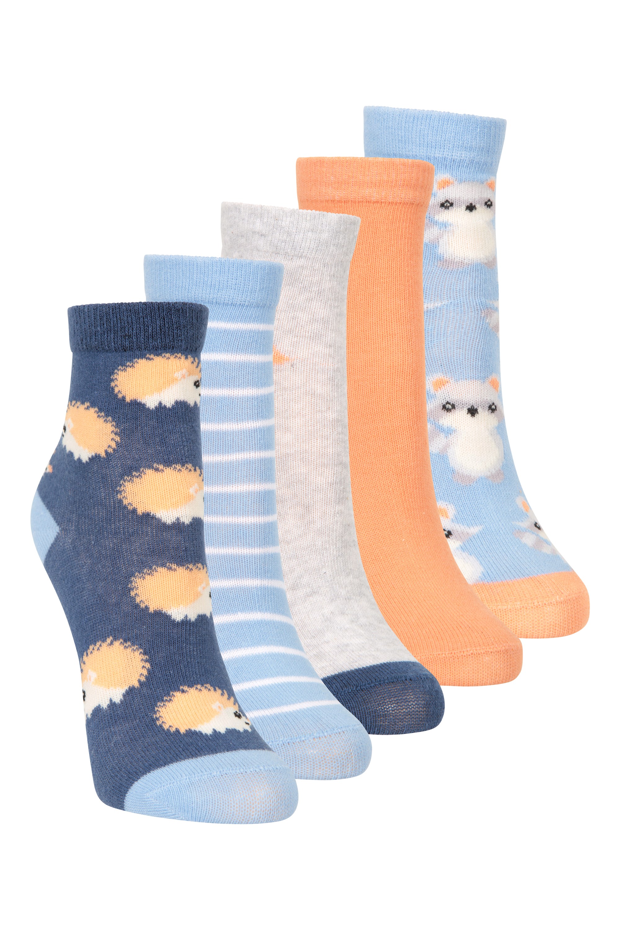 Kids Patterned Socks 5-pack - Blue