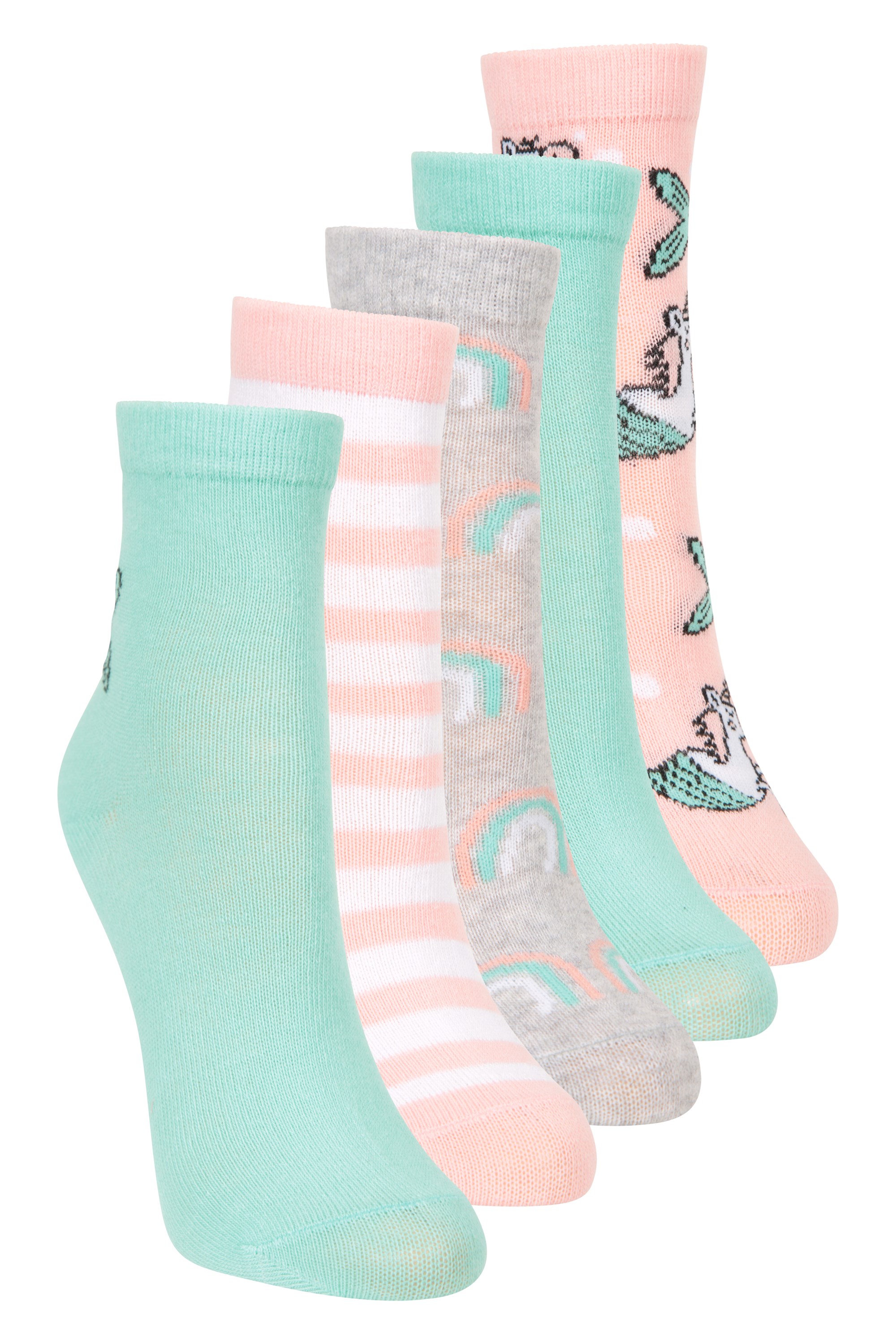 Kids Patterned Socks 5-pack - Pink