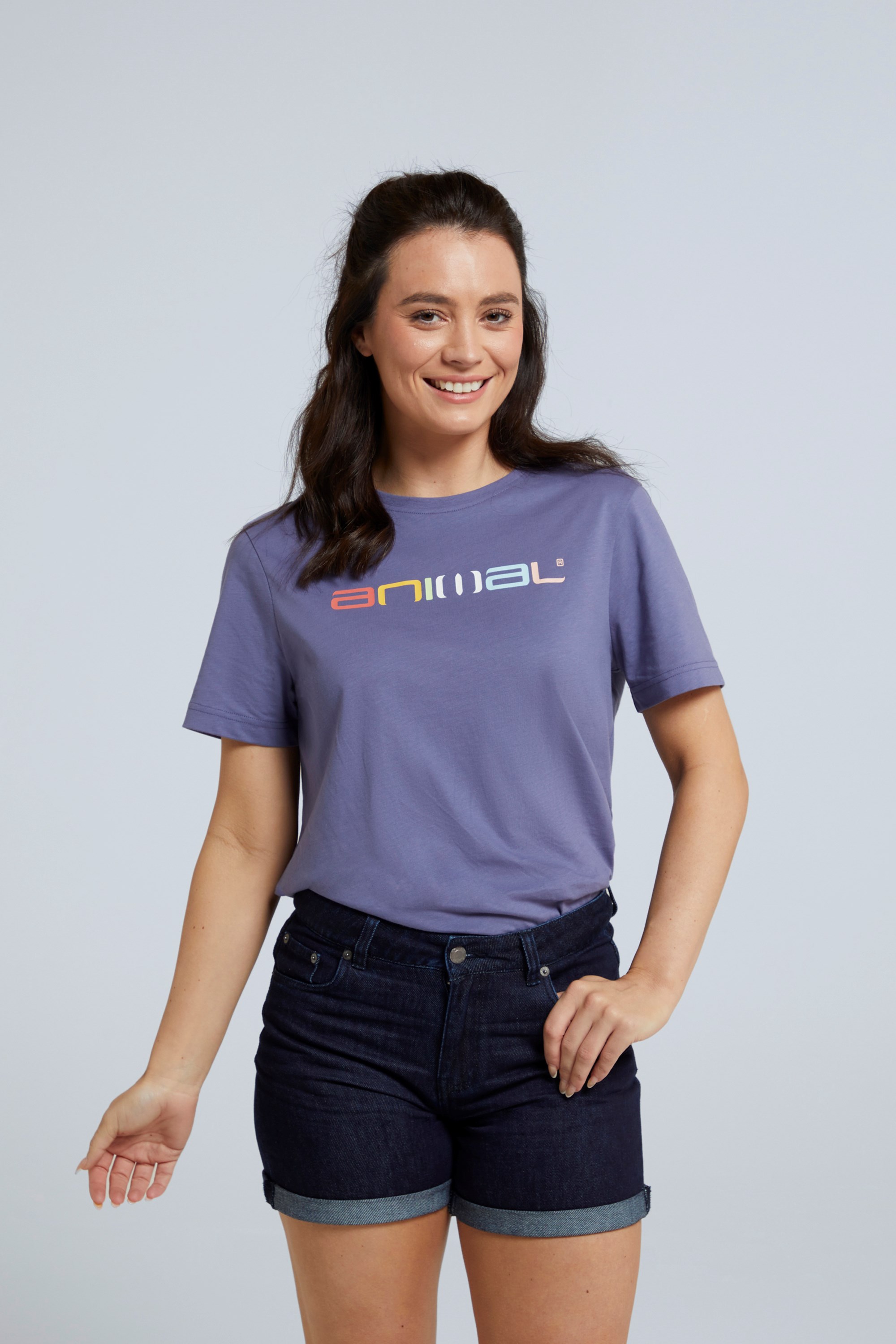 Leena Womens Organic Boxy T-shirt - Purple