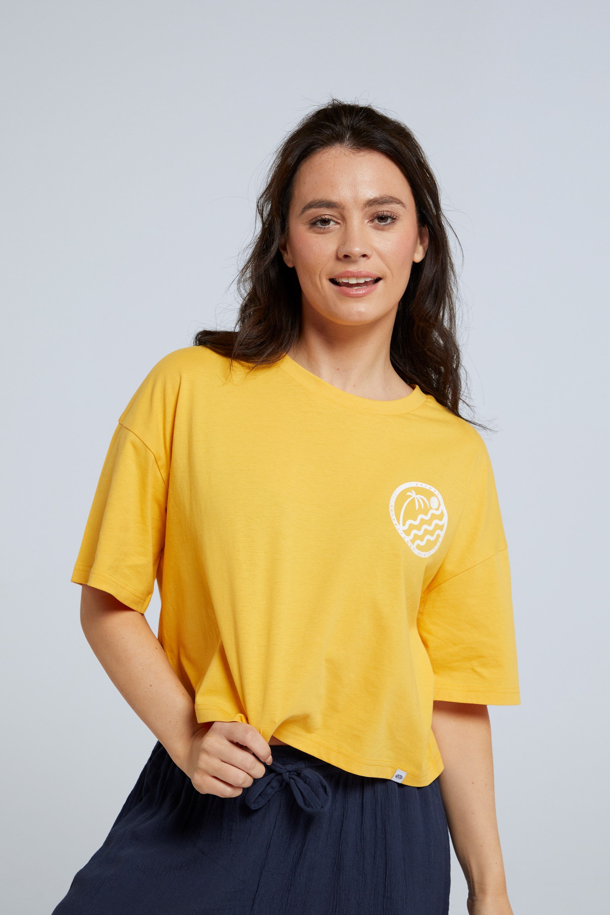 Lou Womens Organic Wave T-shirt - Yellow