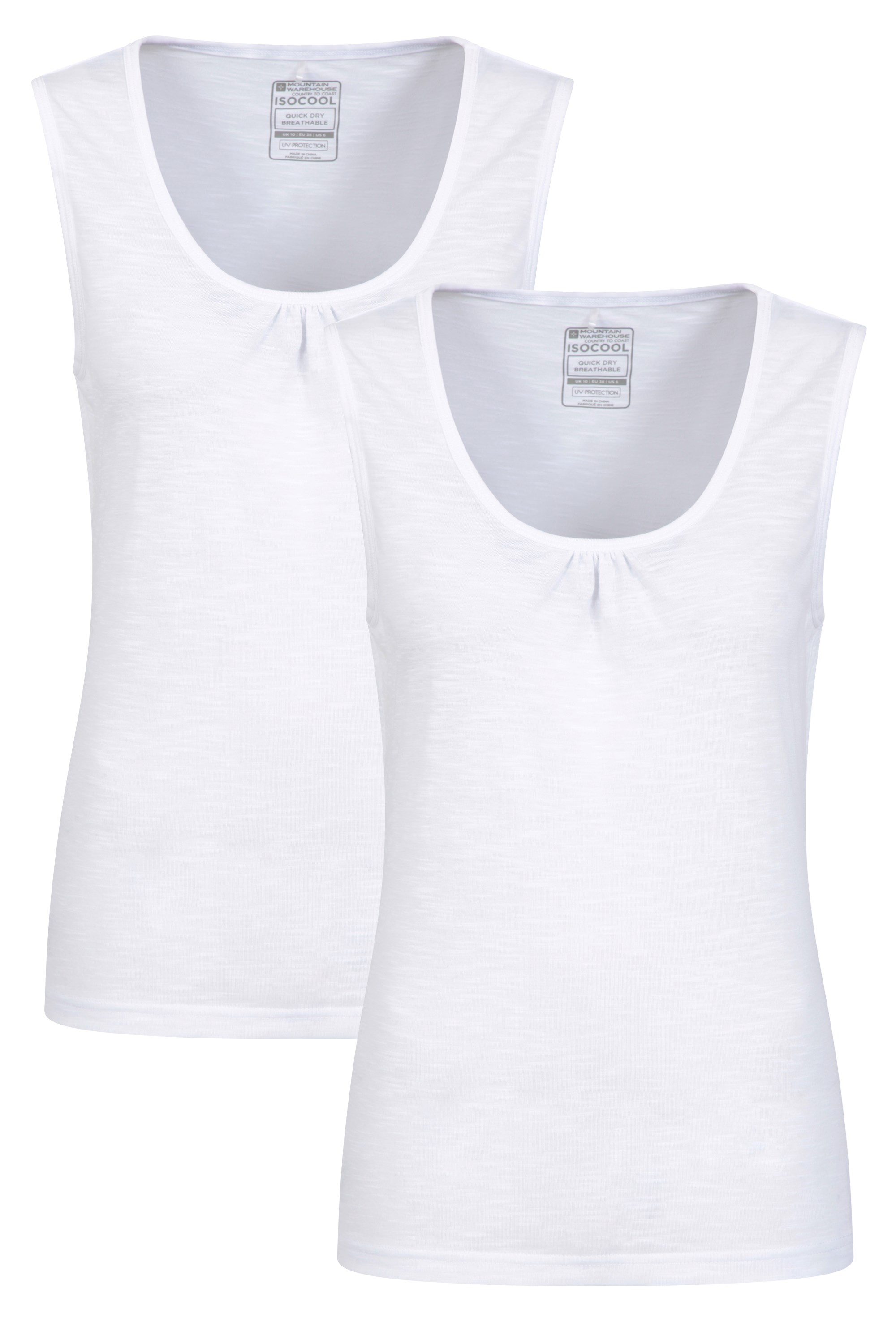Agra Quick-dry Womens Vest 2-pack - White