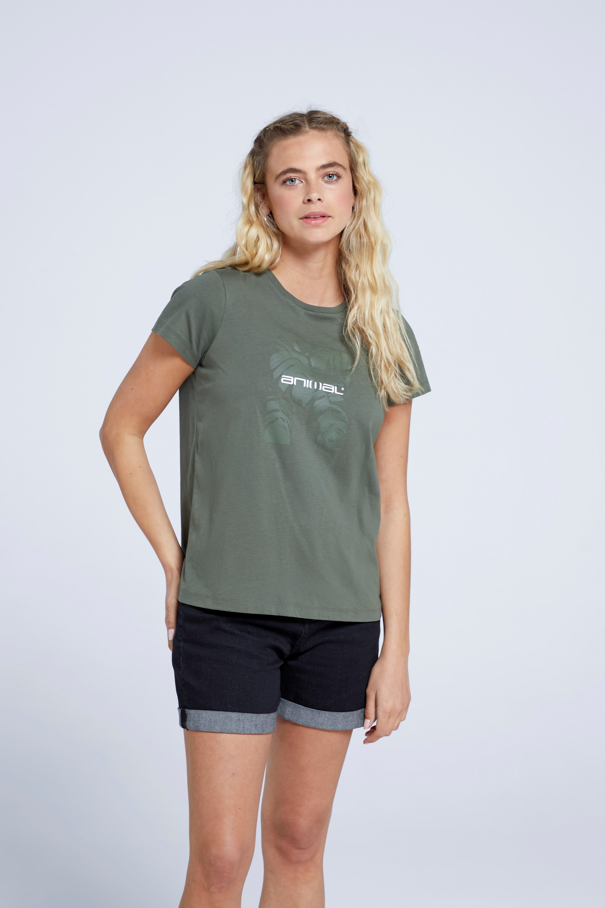 Marina Womens Organic Palm T-shirt - Green