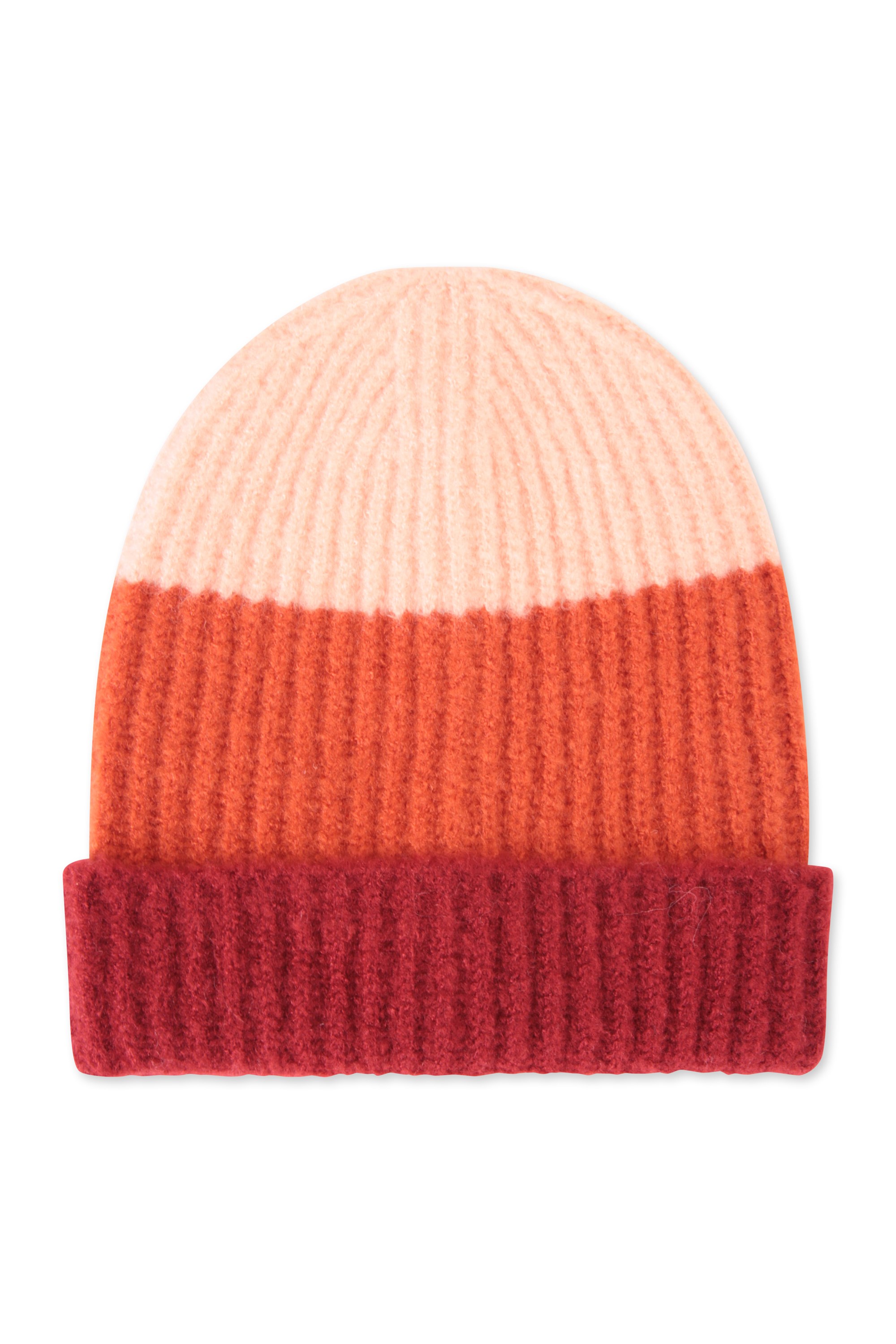Neon Sheep Chunky Knit Striped Beanie - Red