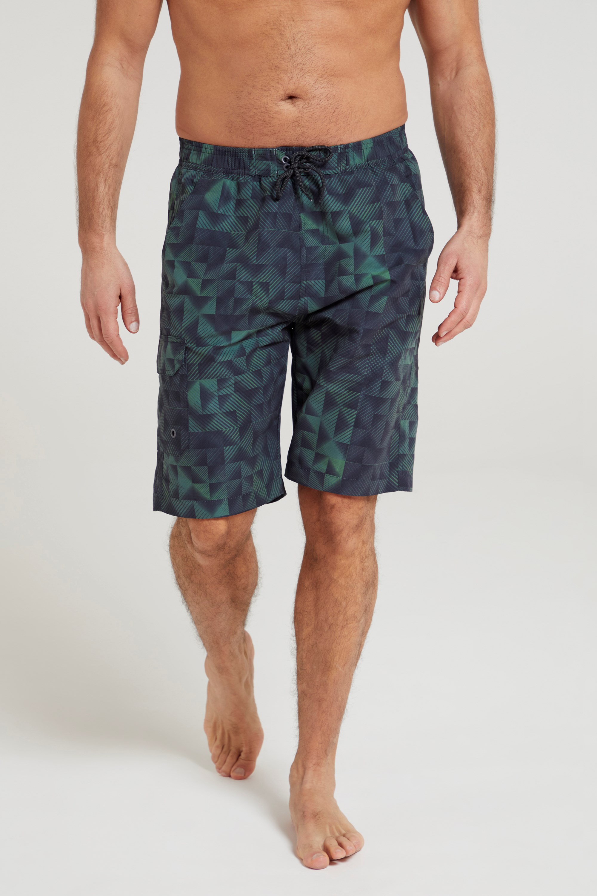 Ocean Printed Mens Boardshorts - Green