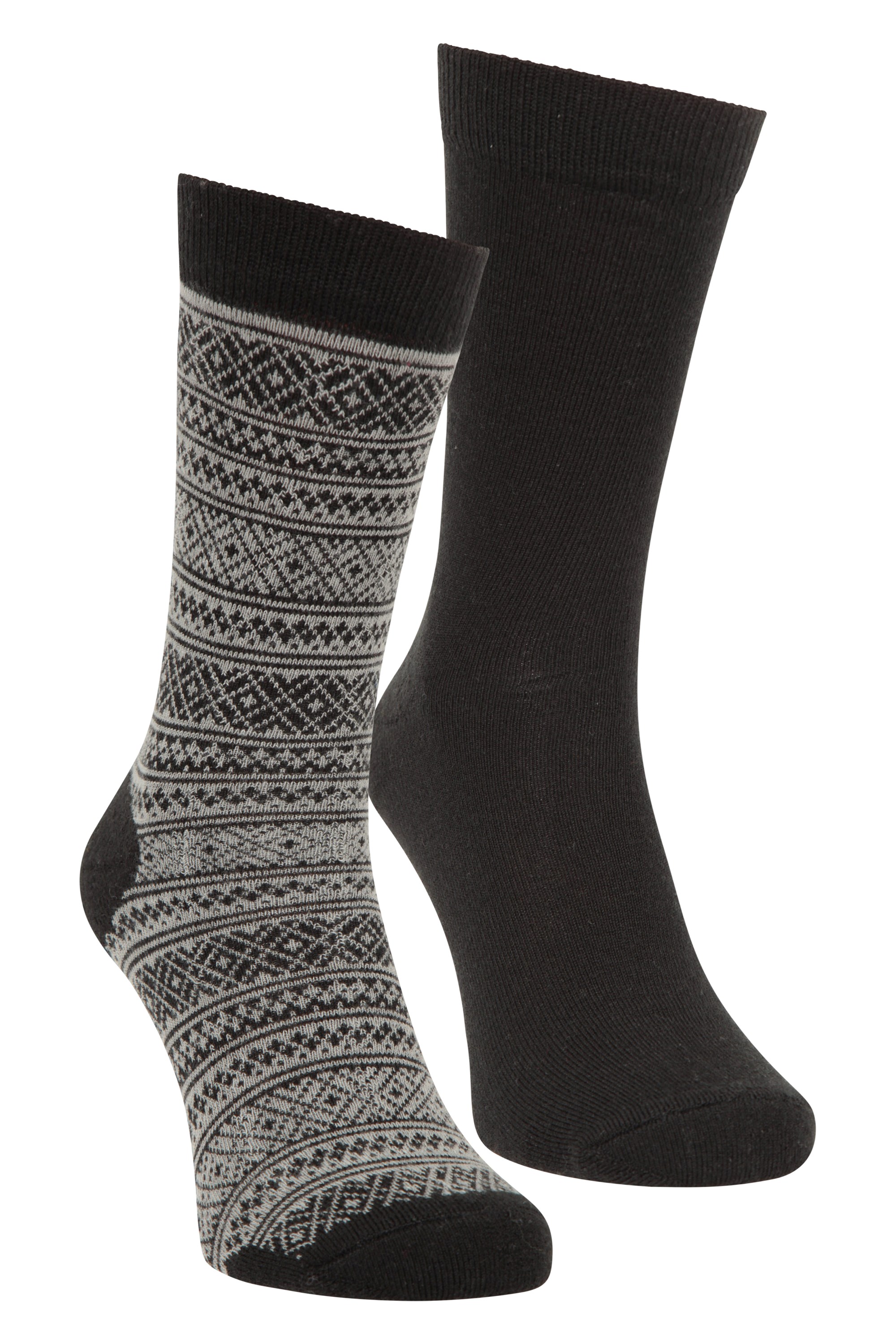 Patterned Merino Socks - Grey
