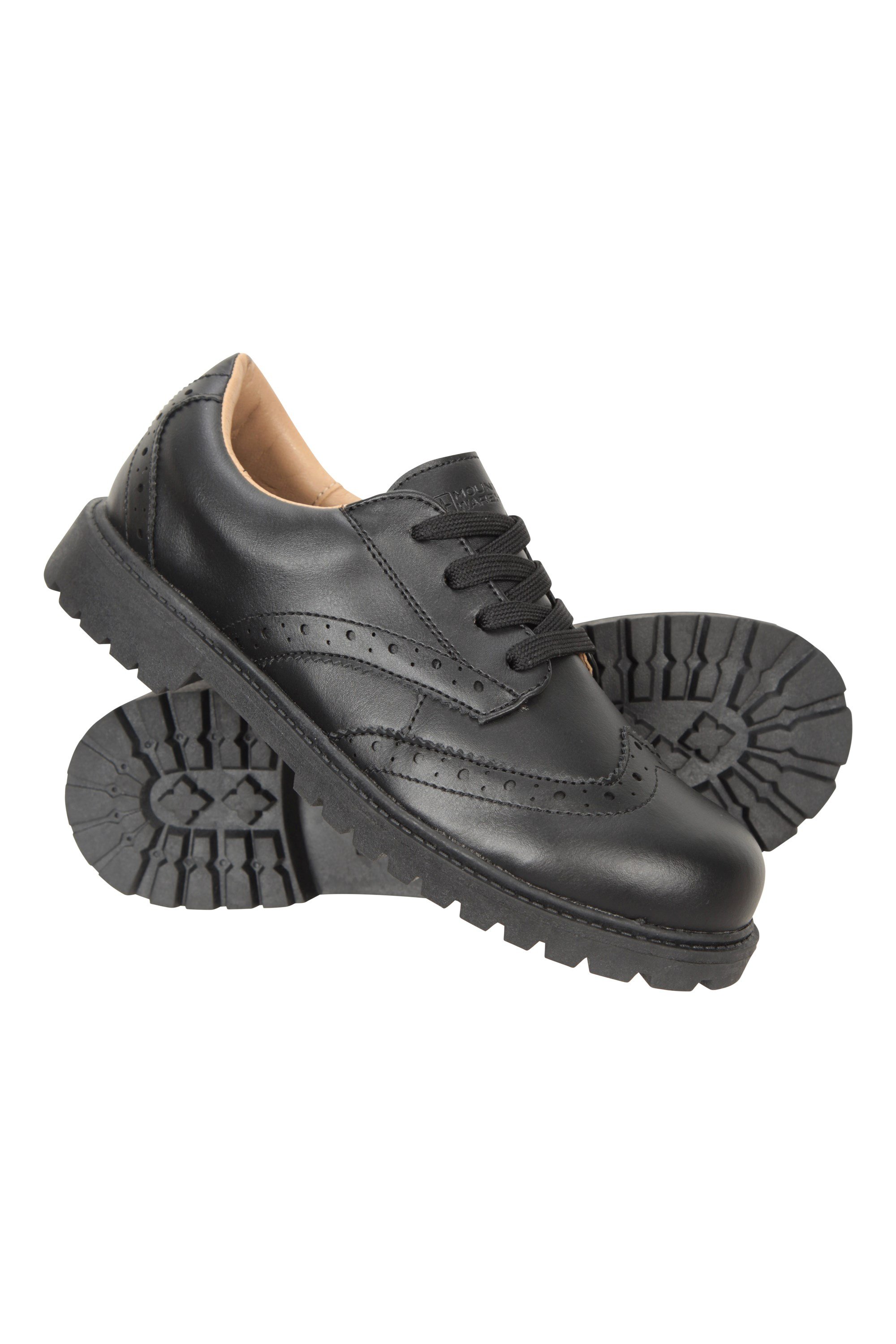 Playground Kids Brogue School Shoes - Black