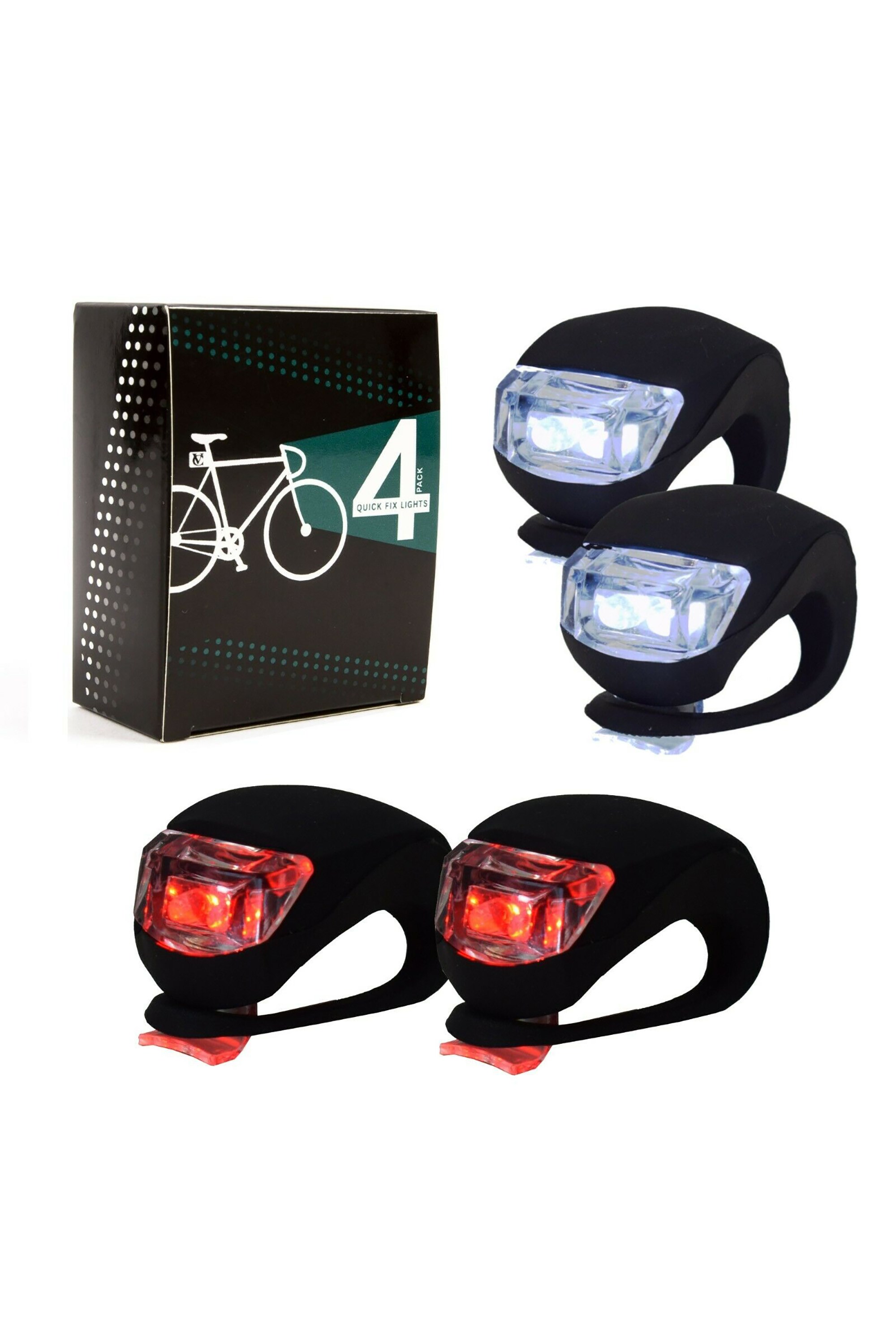 Quick Fix Front And Rear Bike Light 4-pack -