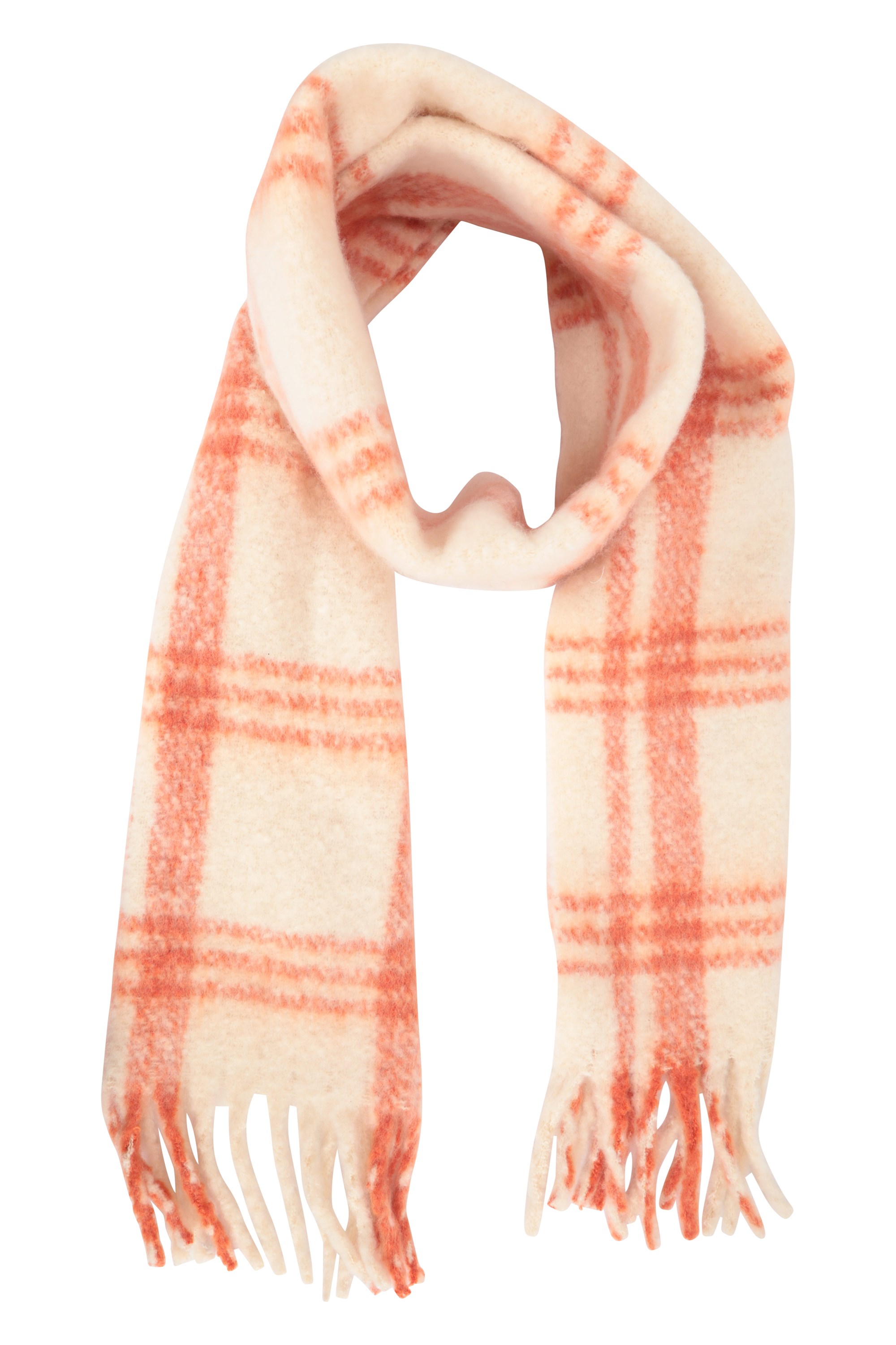 Recycled Grid Check Scarf - Orange