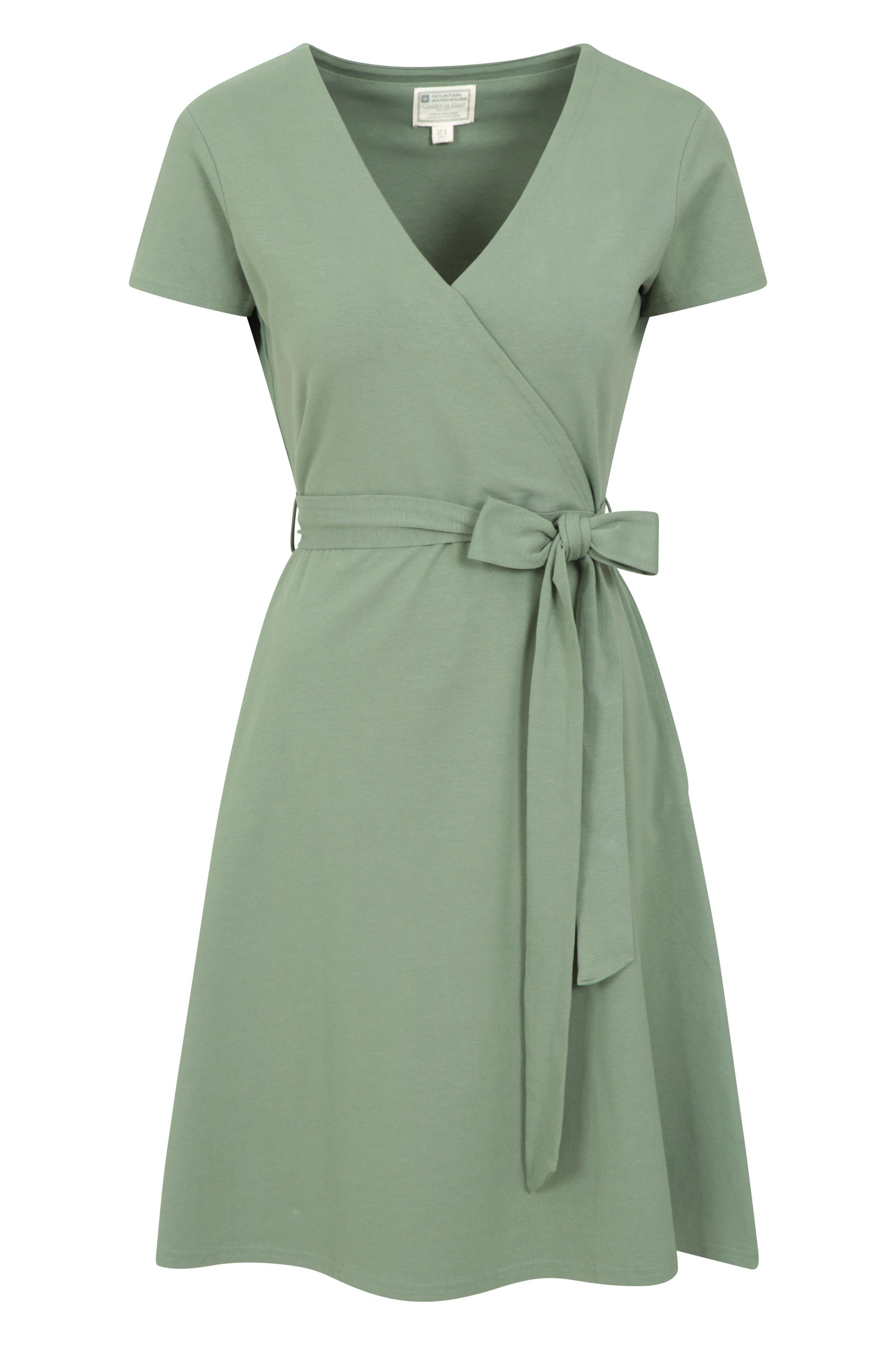 Santorini Womens Jersey Wrap Dress - Green