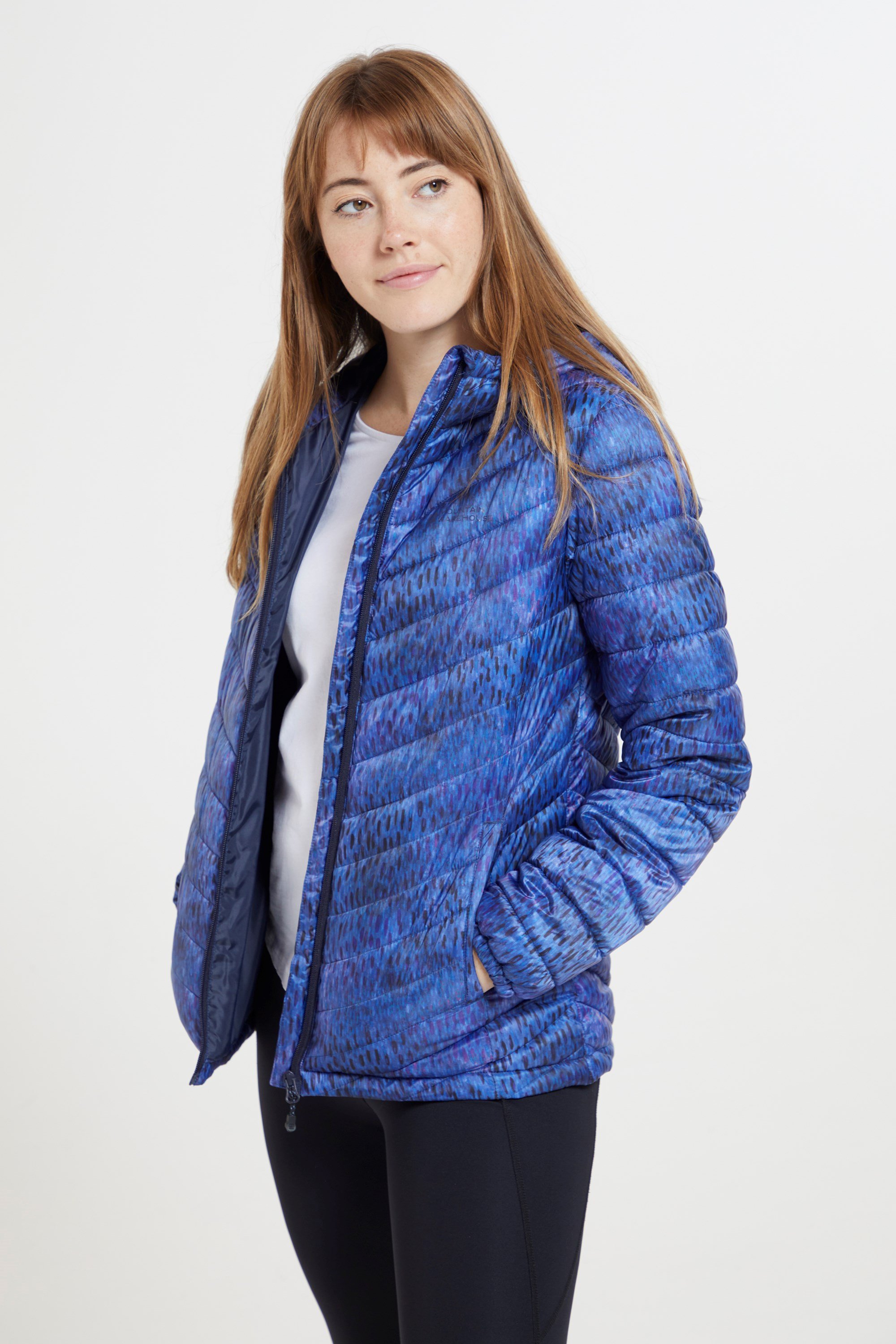 Seasons Womens Printed Padded Jacket - Blue