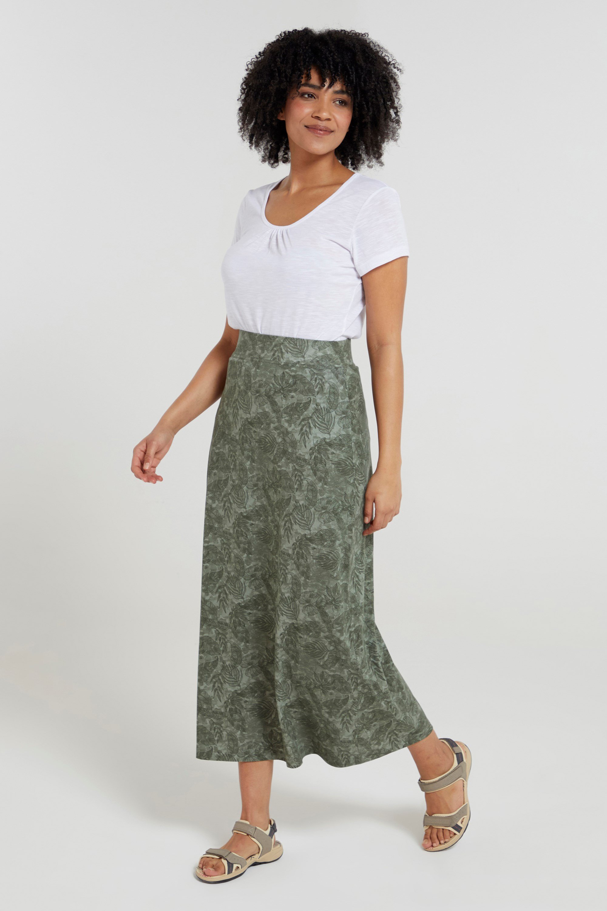 Shore Womens Long Jersey Skirt - Green