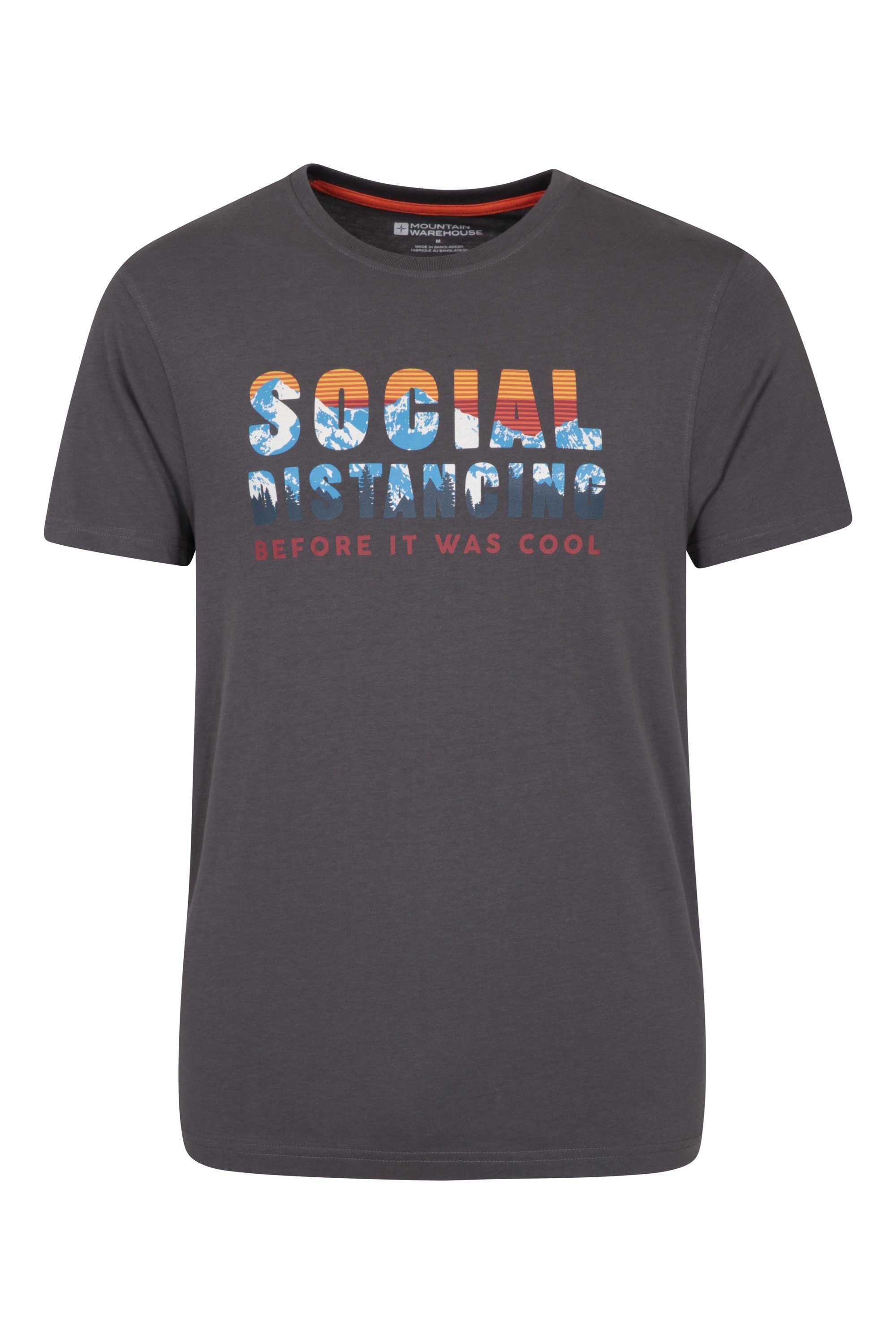 Social Distance Mens Printed T-shirt - Grey