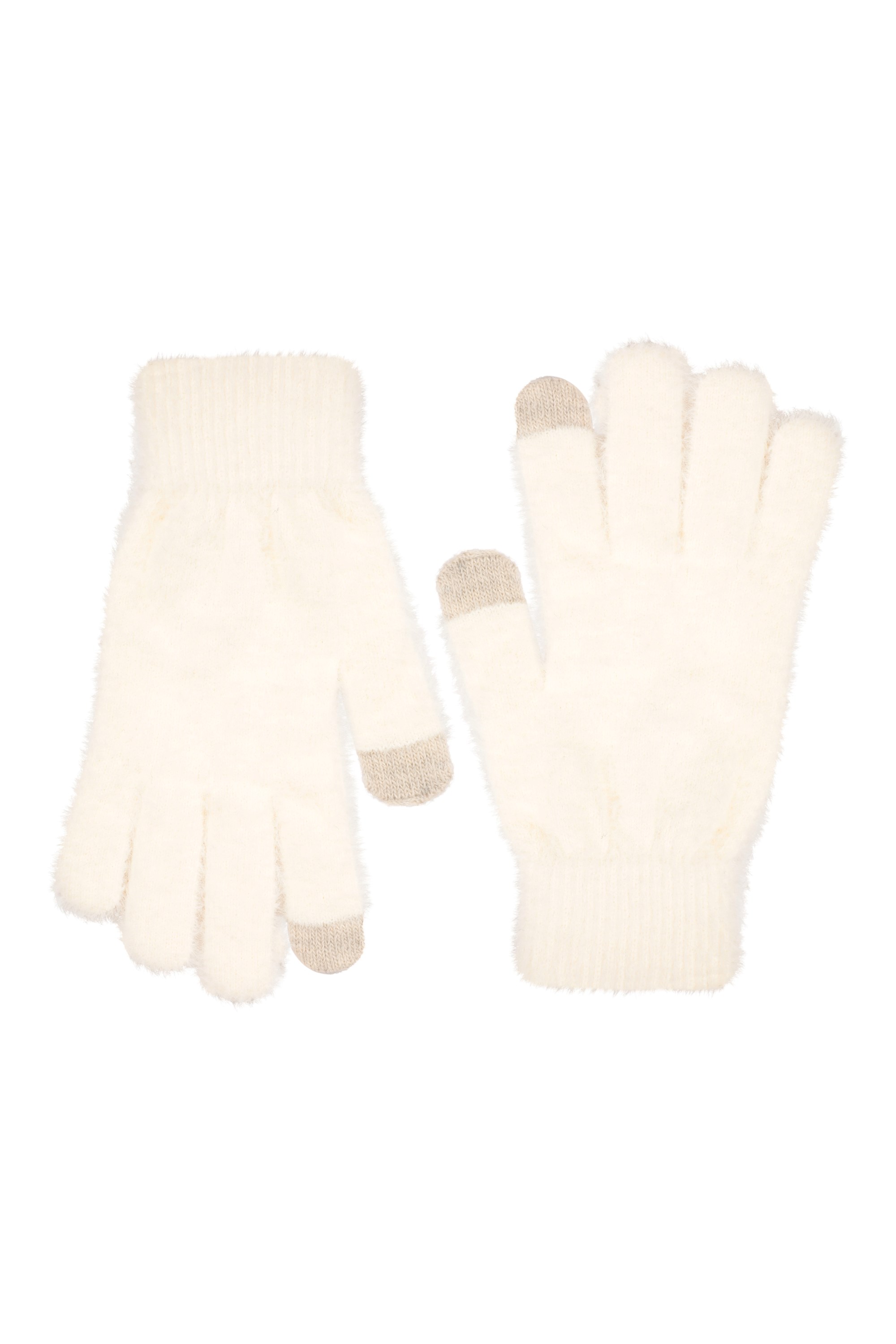Soft Womens Touchscreen Gloves - Cream