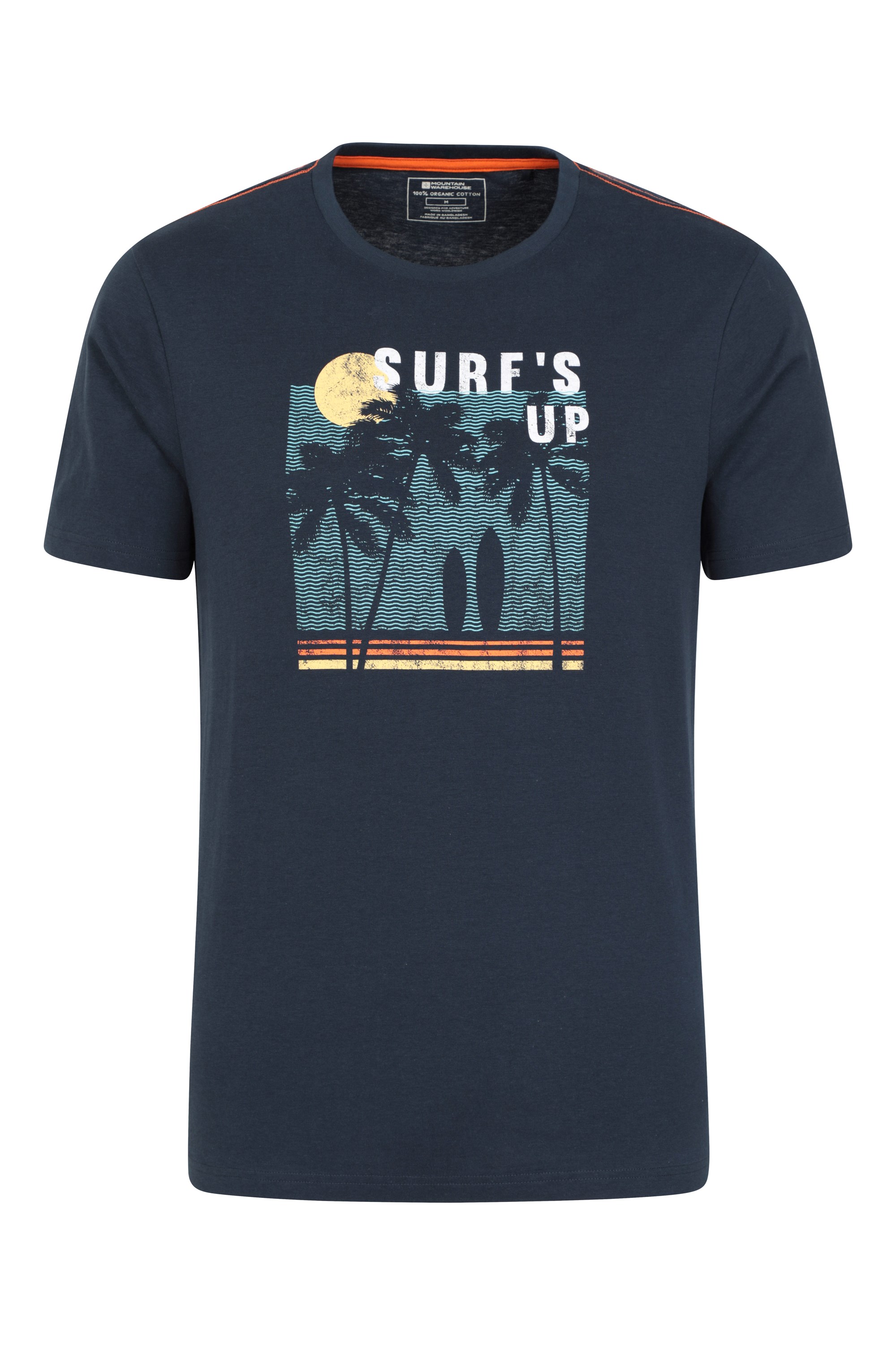 Surfs Up Mens Organic T-shirt - Navy
