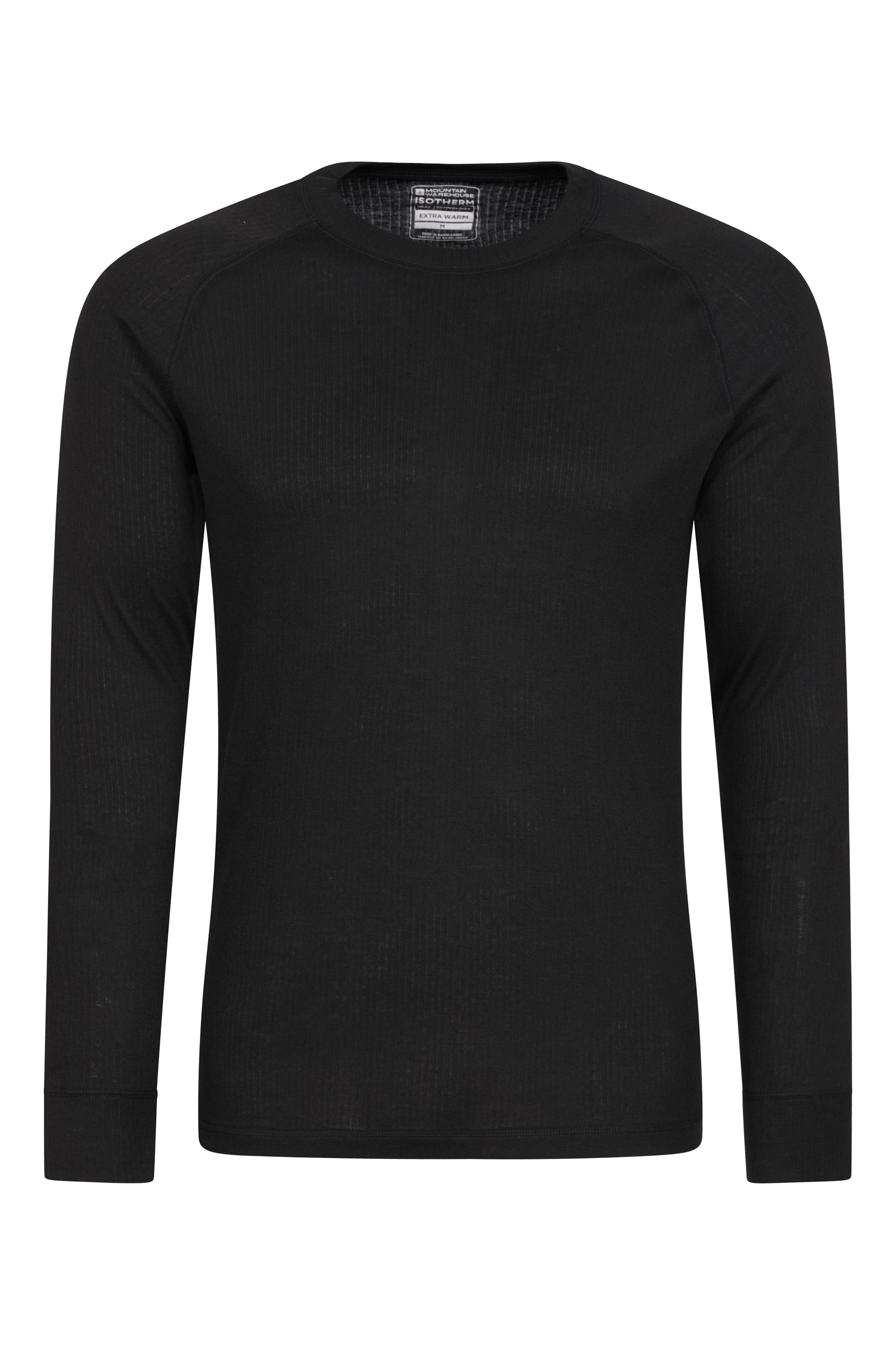 Talus Mens Long Sleeved Round Neck Top - Black