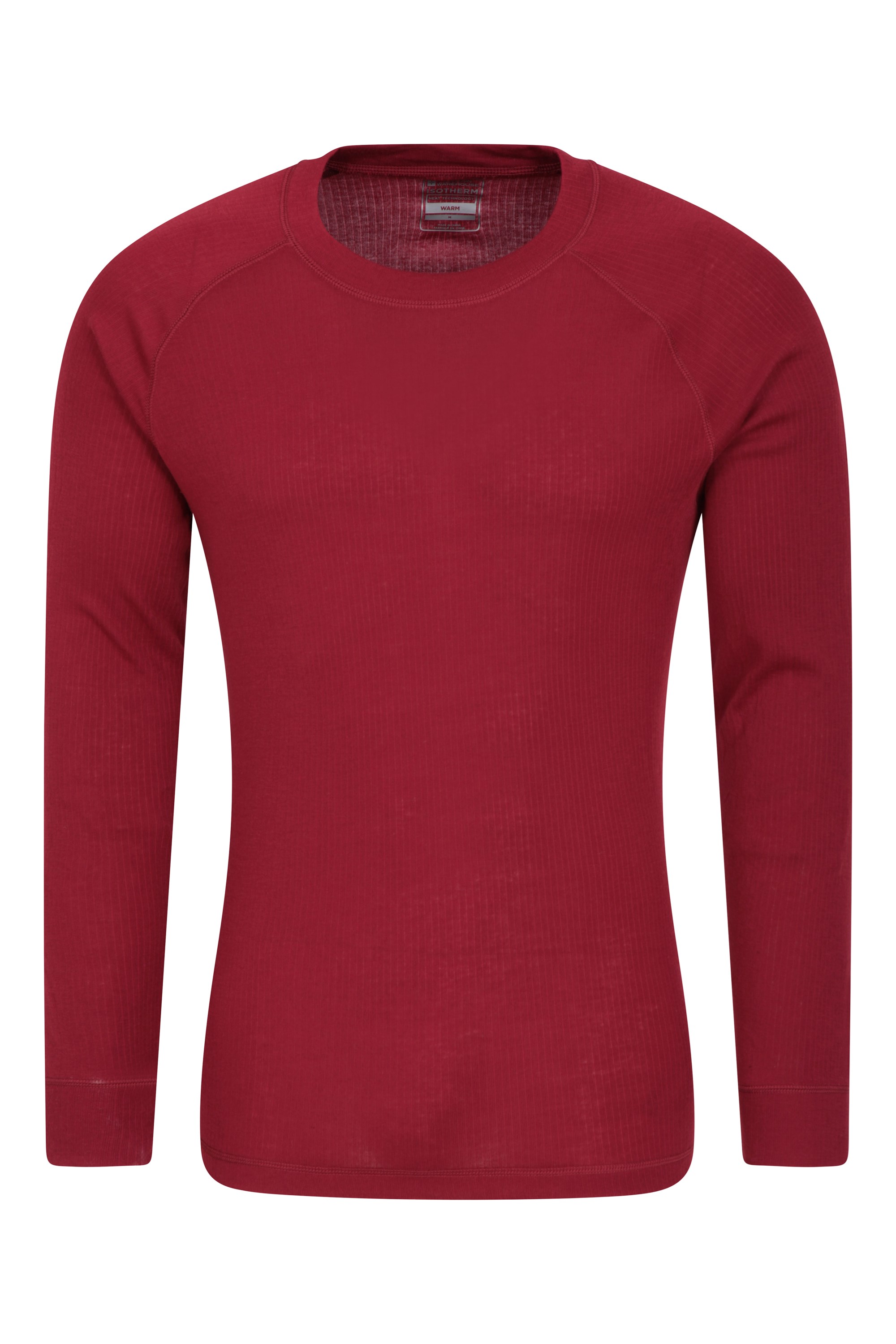 Talus Mens Long Sleeved Round Neck Top - Red