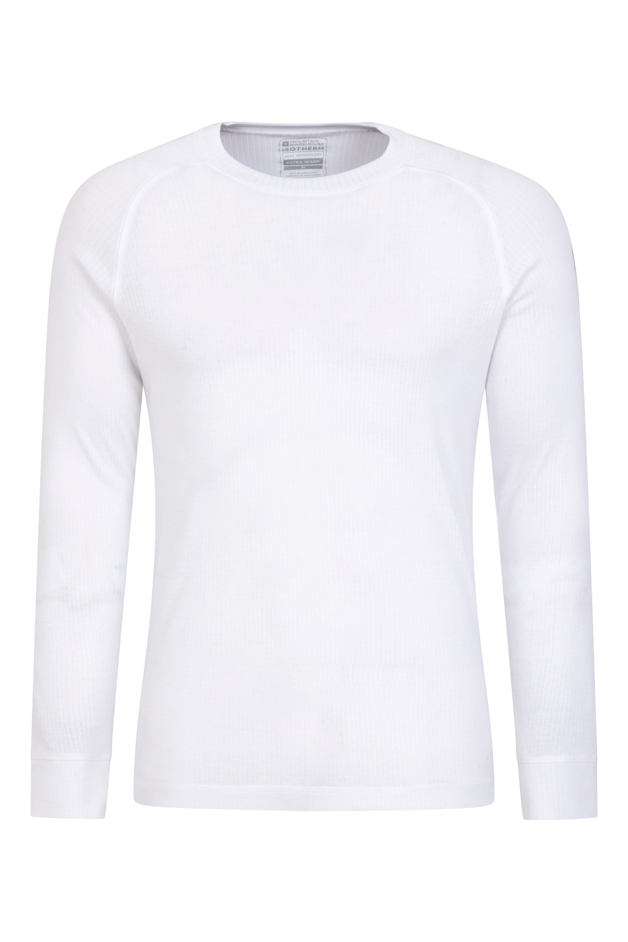 Talus Mens Long Sleeved Round Neck Top - White