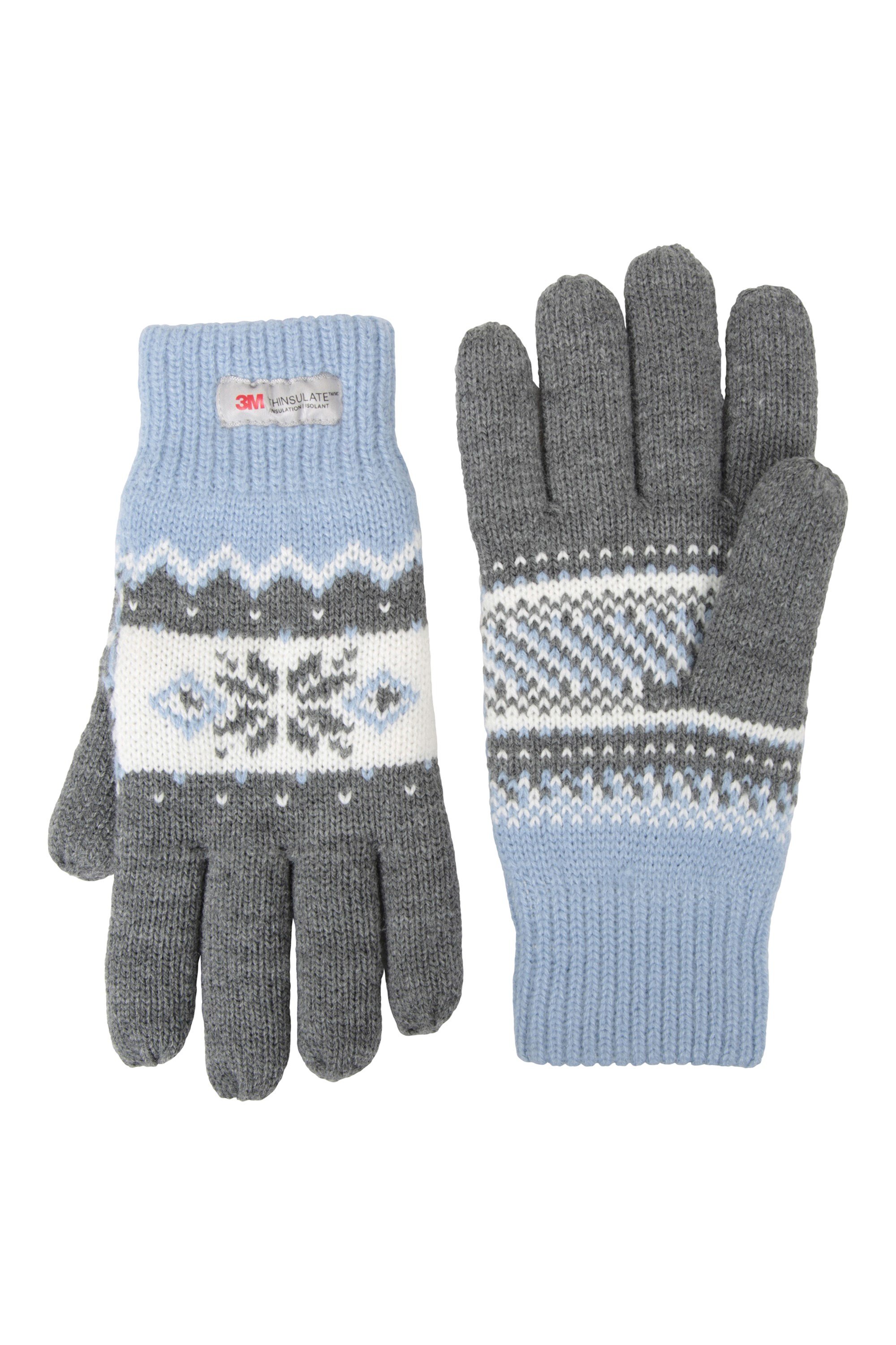 Thinsulate Fairisle Womens Gloves - Grey