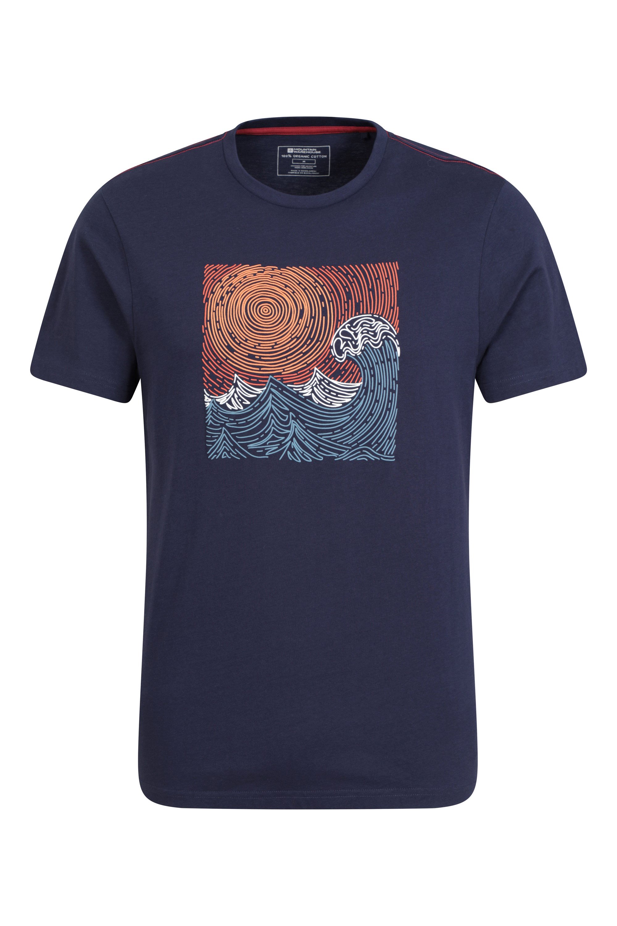 Tidal Wave Mens Organic T-shirt - Navy