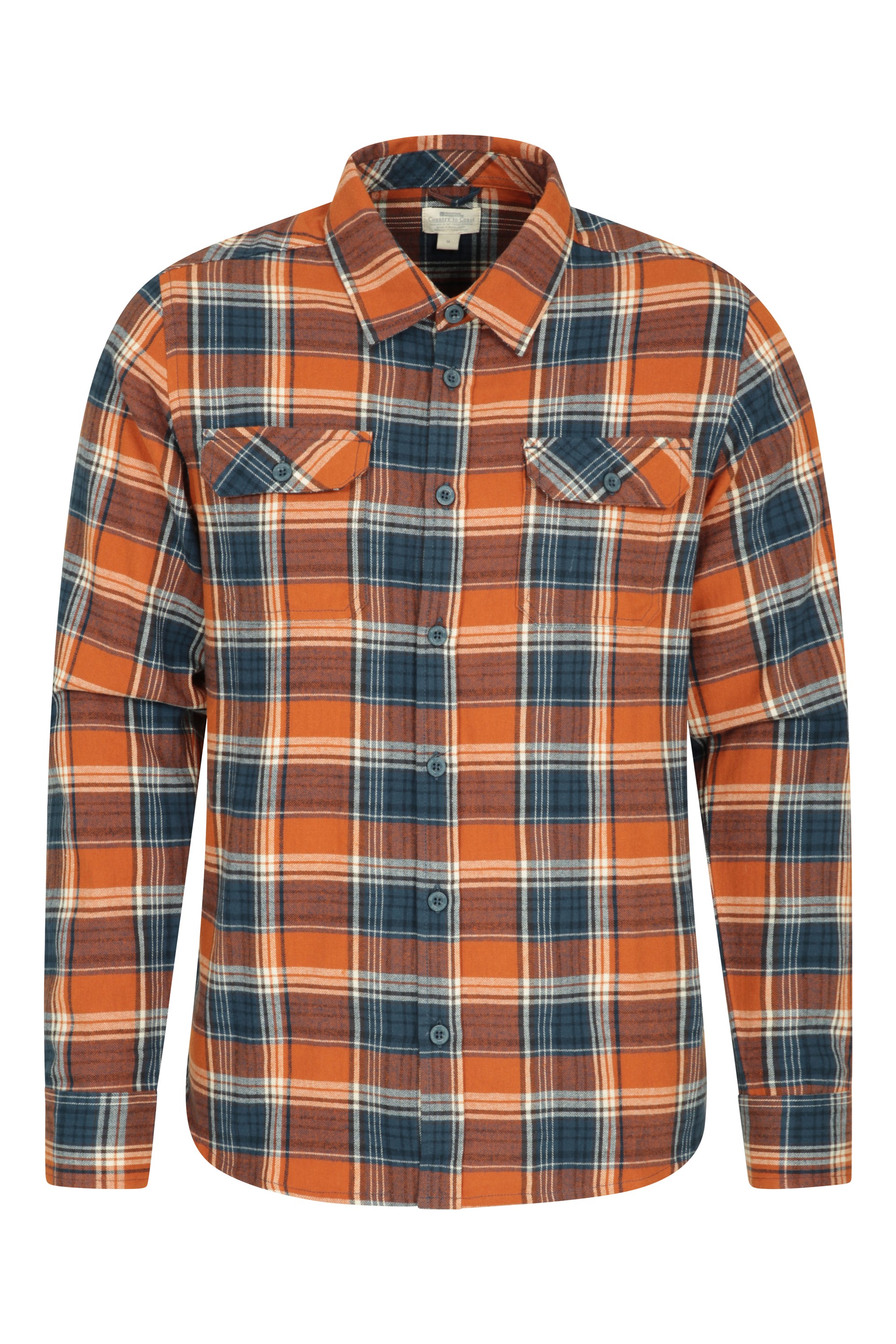 Trace Mens Flannel Long Sleeve Shirt - Orange