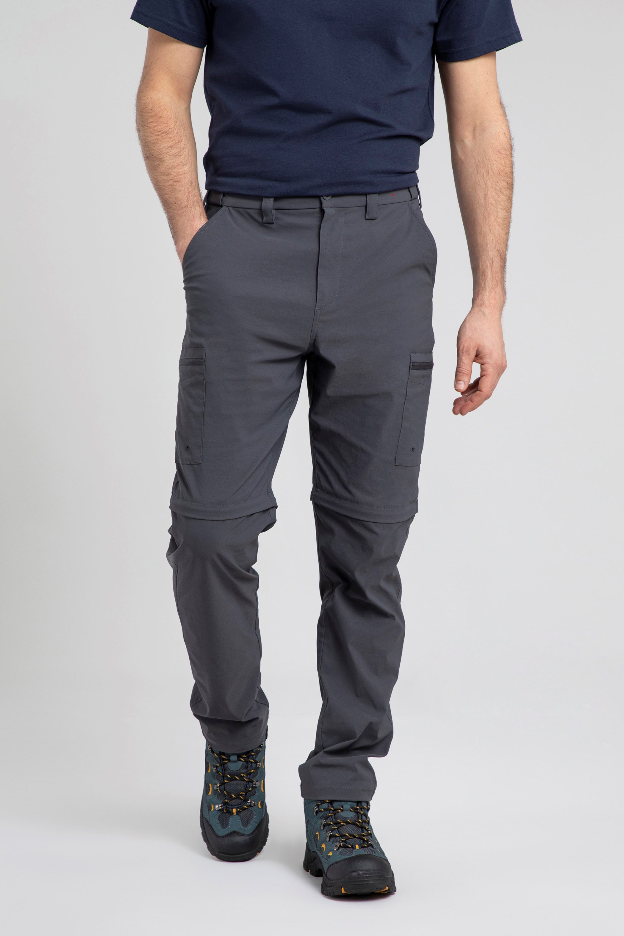 Trek Stretch Convertible Mens Trousers - Grey