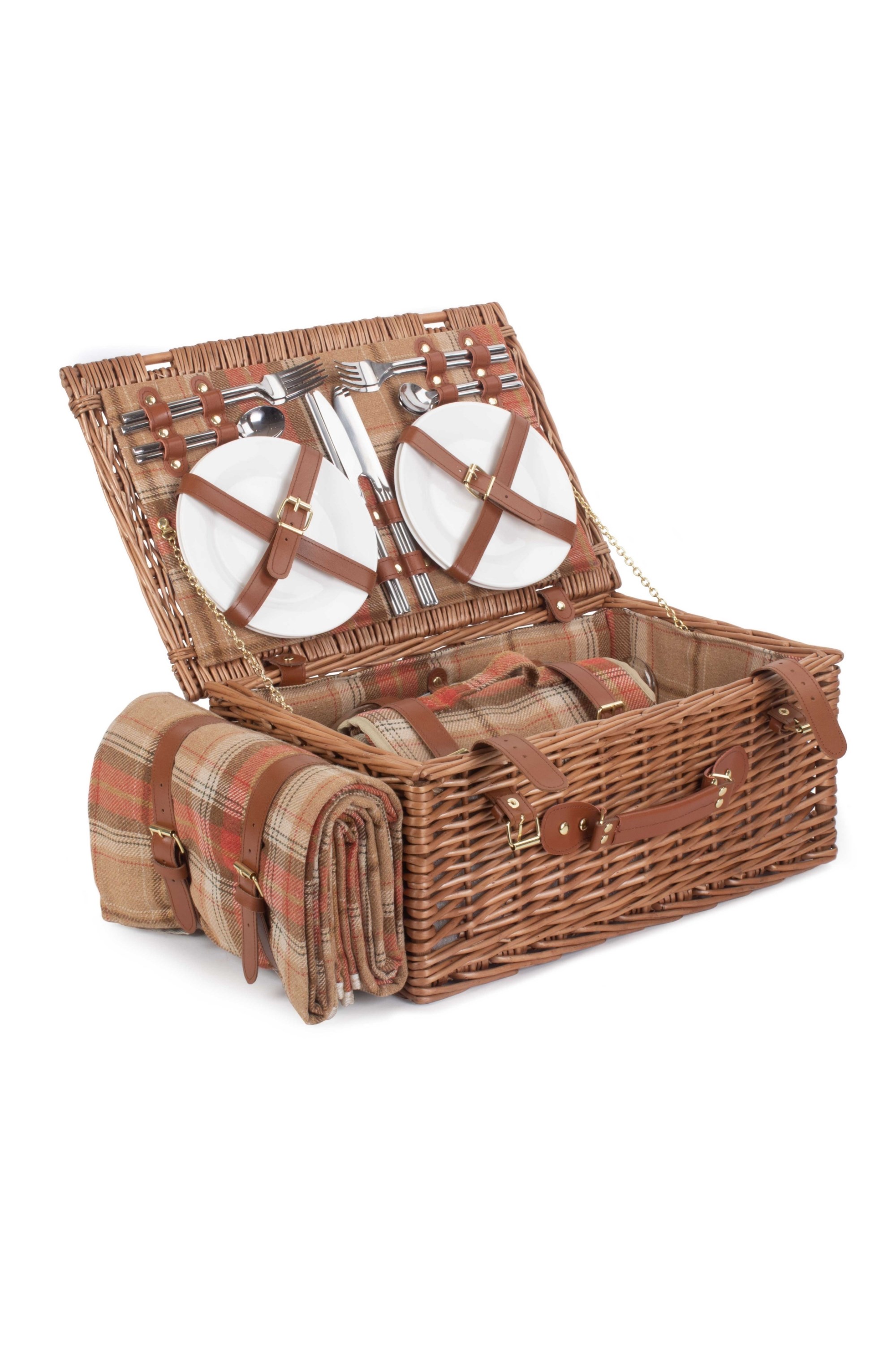 Autumn Red 4 Person Fitted Picnic Basket -