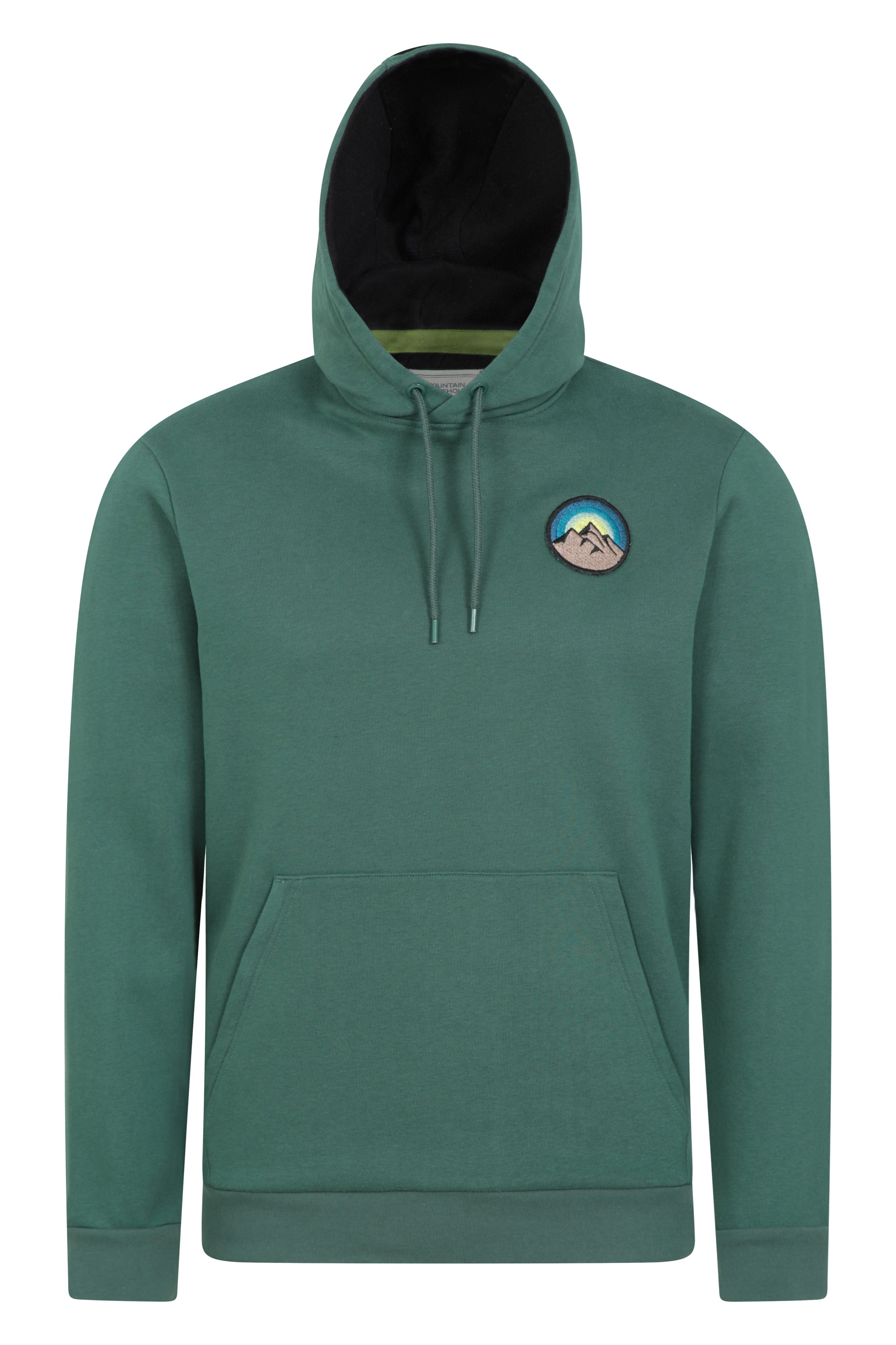 Valerian Embroidered Mens Pullover Hoodie - Green