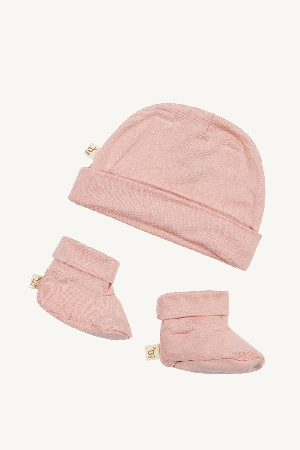 Baby Bamboo Beanie And Bootie Set -