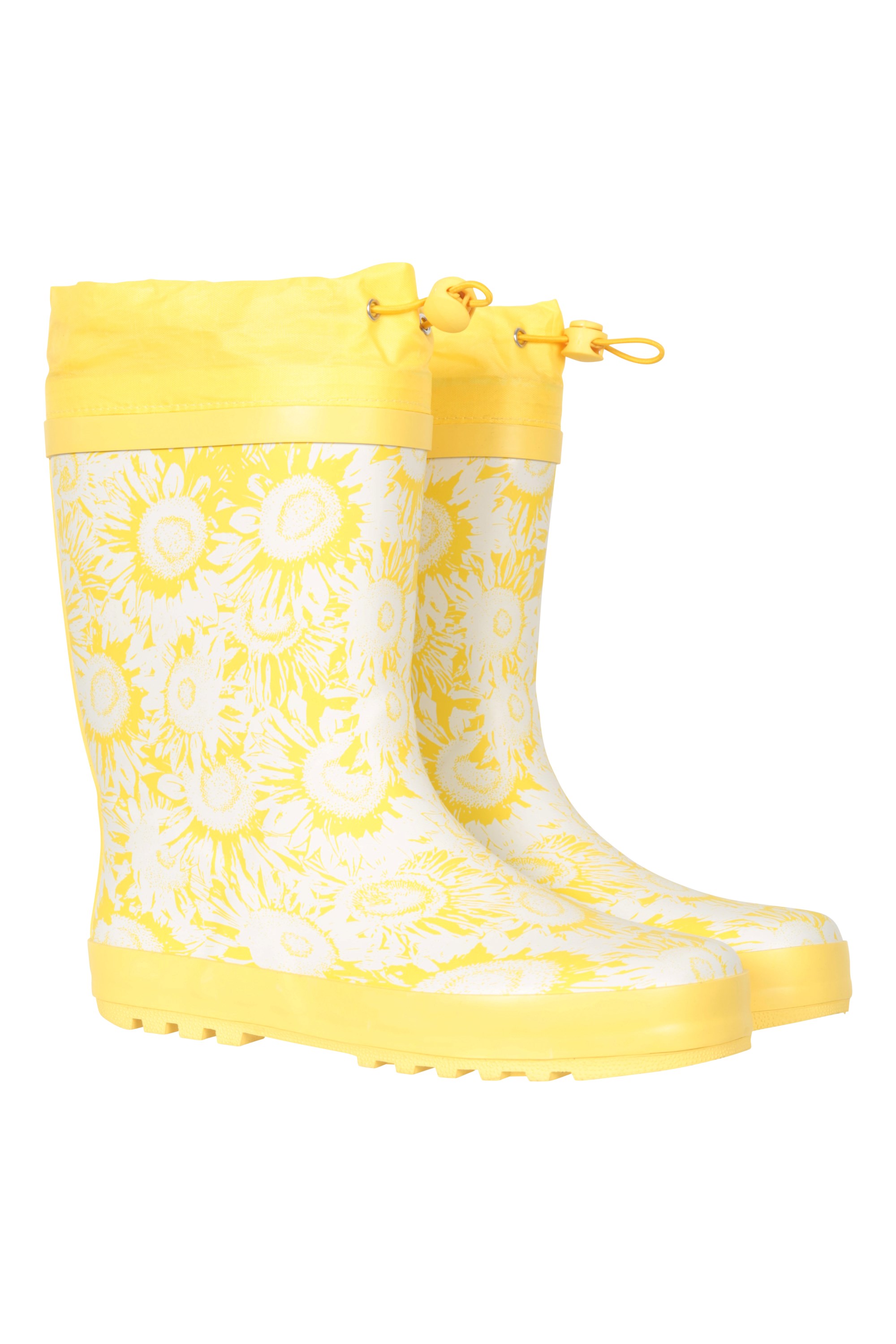 Womens Printed Wellies With Rain Guard - Yellow