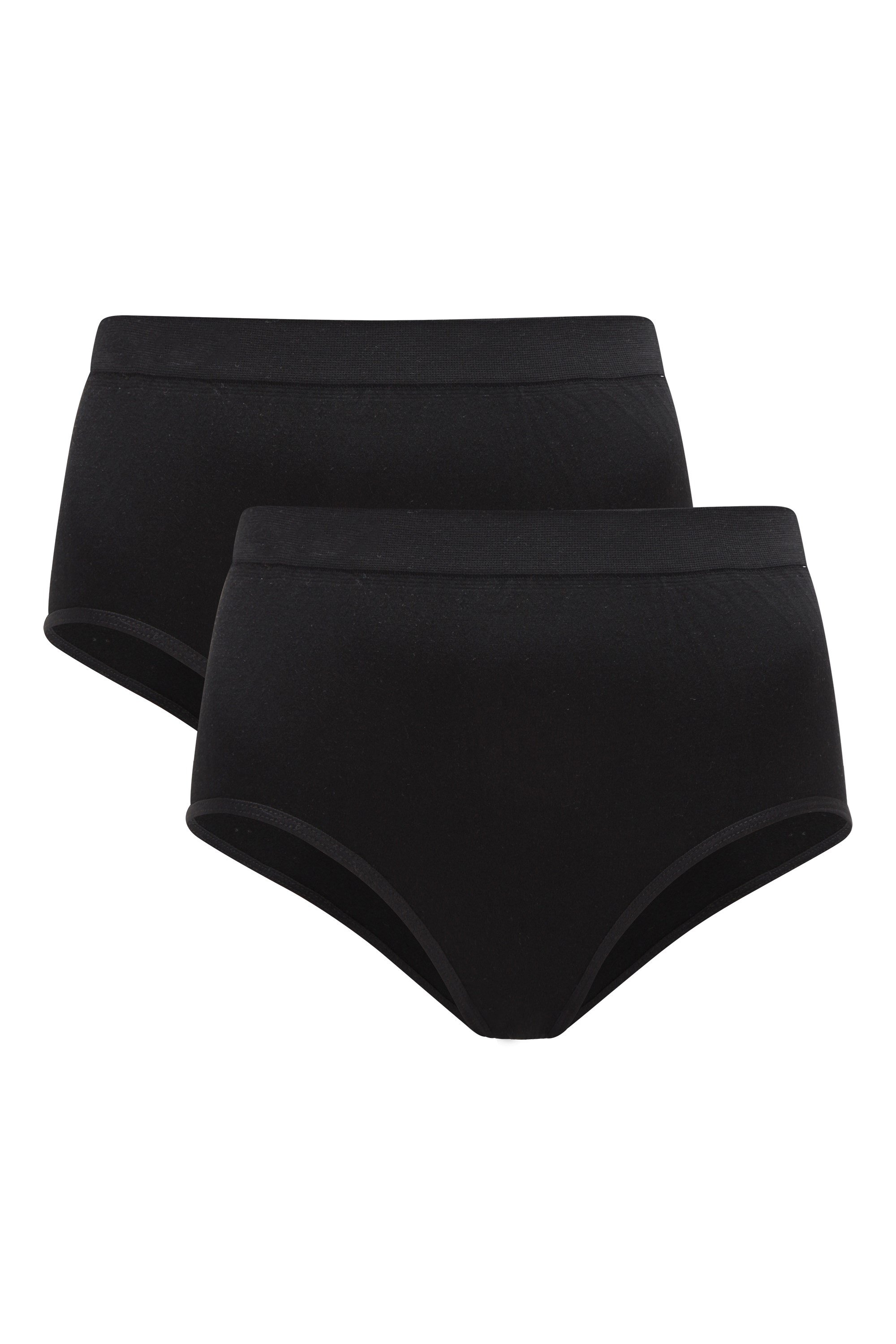 Womens Seamless High Waisted Pants 2-pack - Black