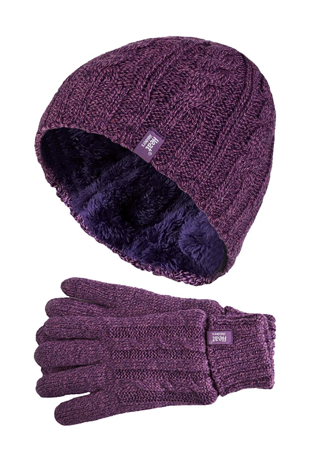 Womens Thermal Winter Hat And Gloves Set -