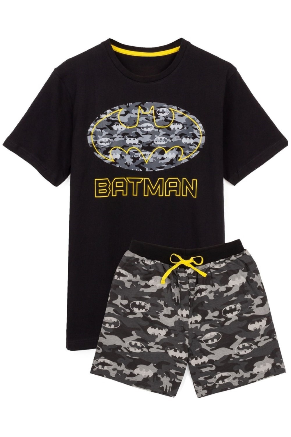 Batman Logo Mens Camo Short Pyjama Set -