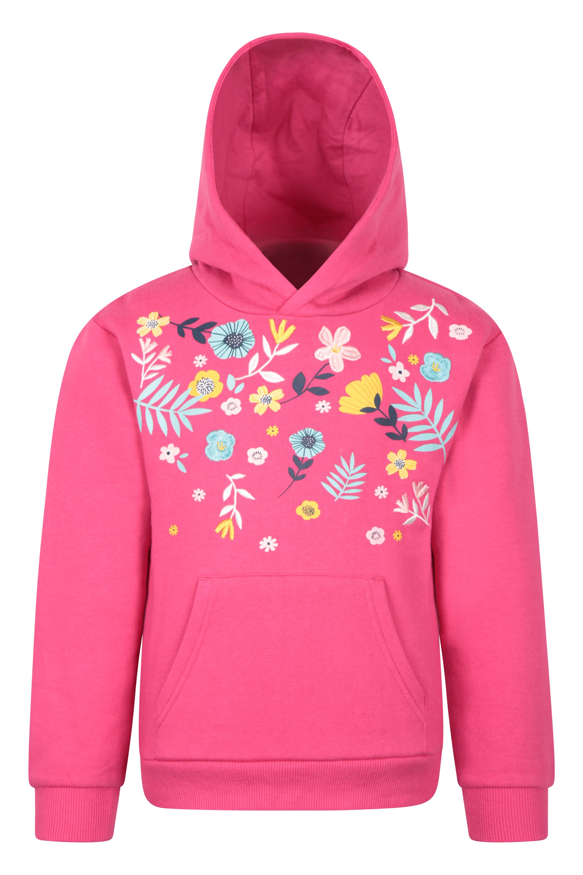 Bloom Embroidered Kids Hoodie - Pink