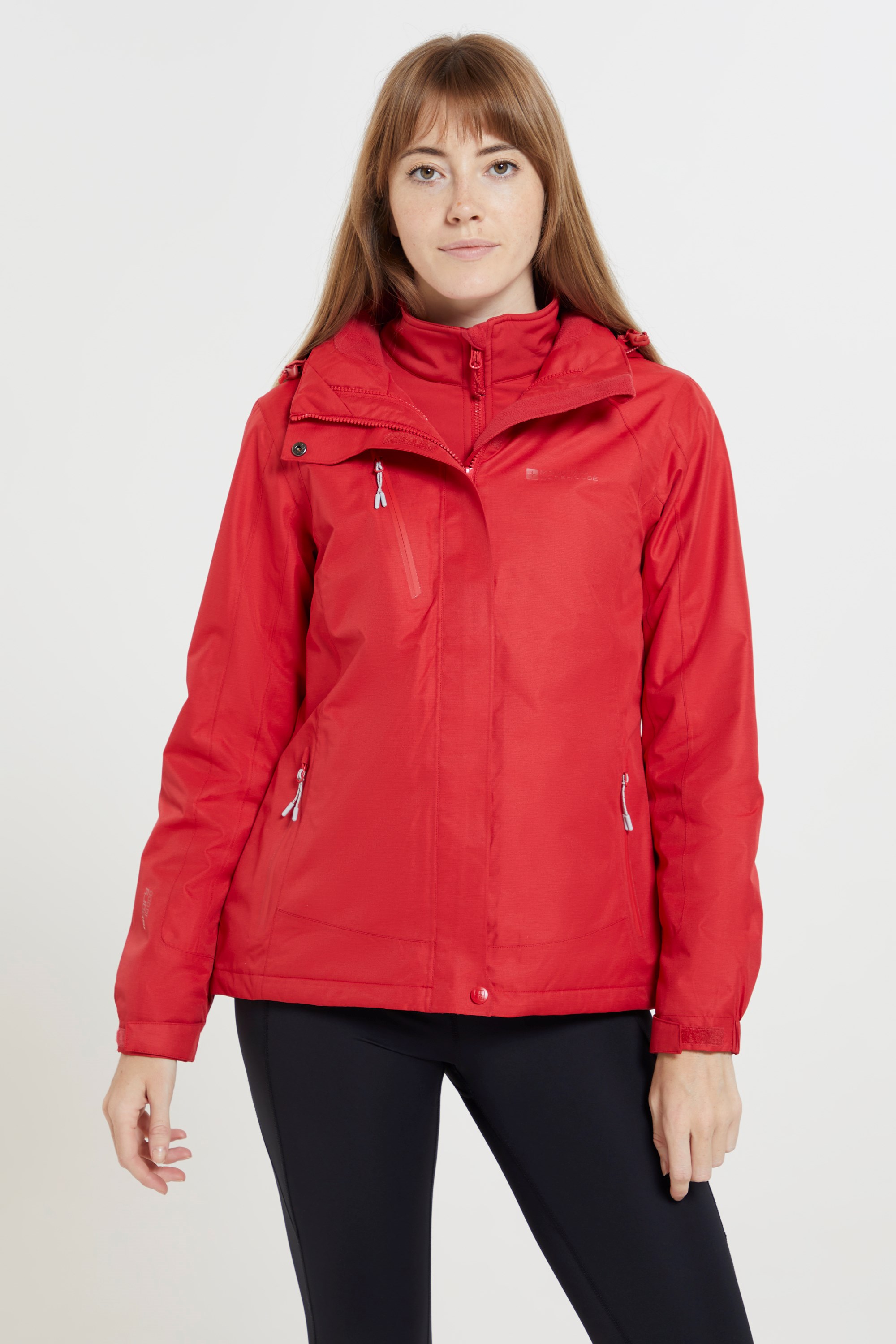 Bracken Melange Womens 3 In 1 Jacket - Red